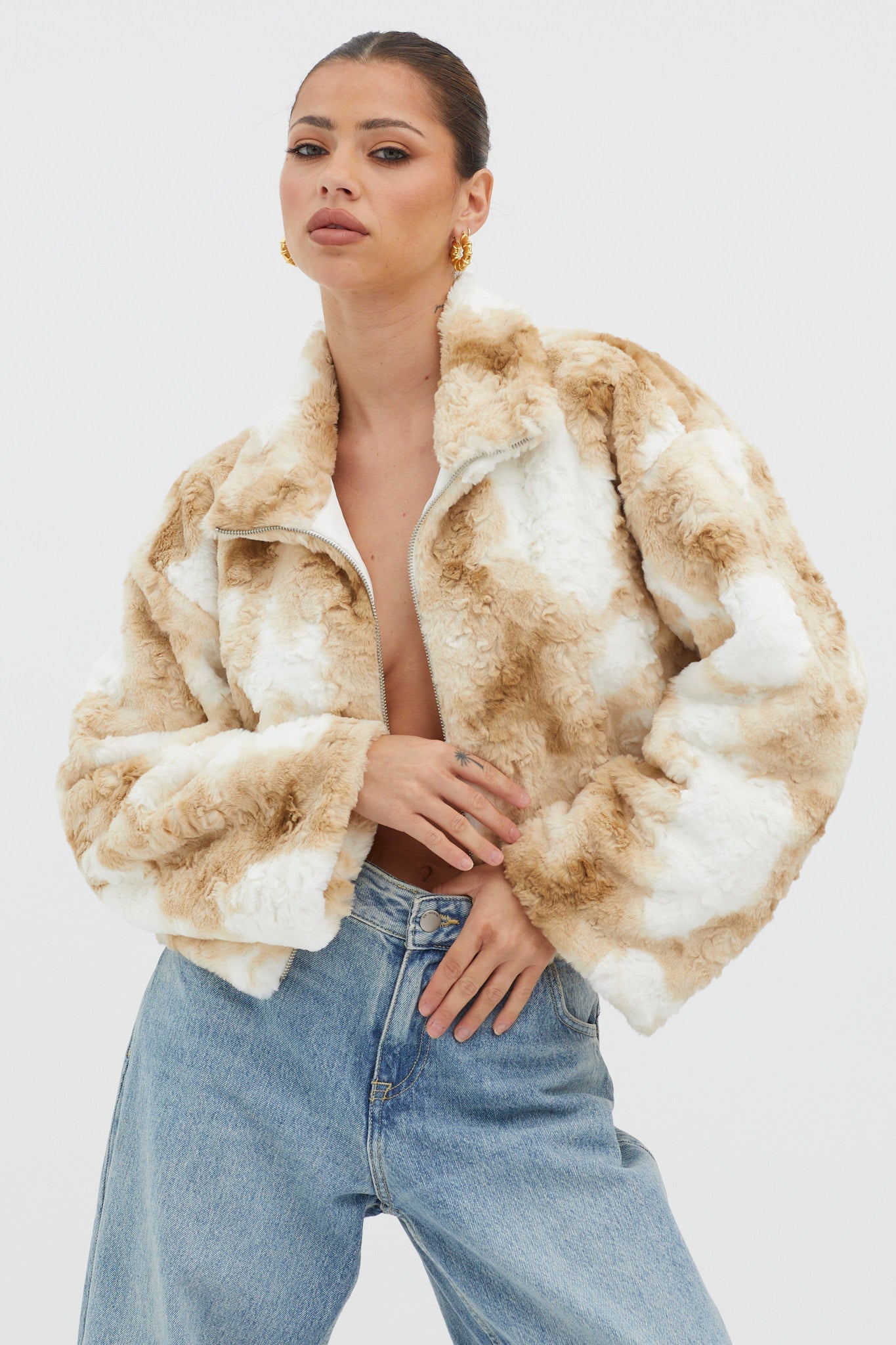 Margeaux Faux Fur Jacket Coffee