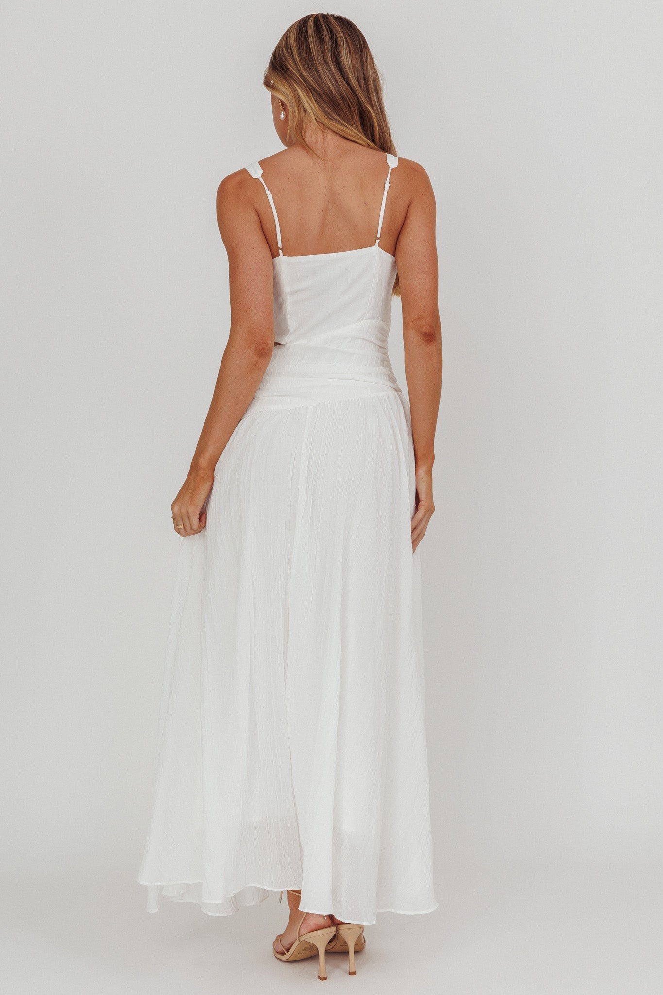 First Dates Waist Cut-Out Maxi Dress White