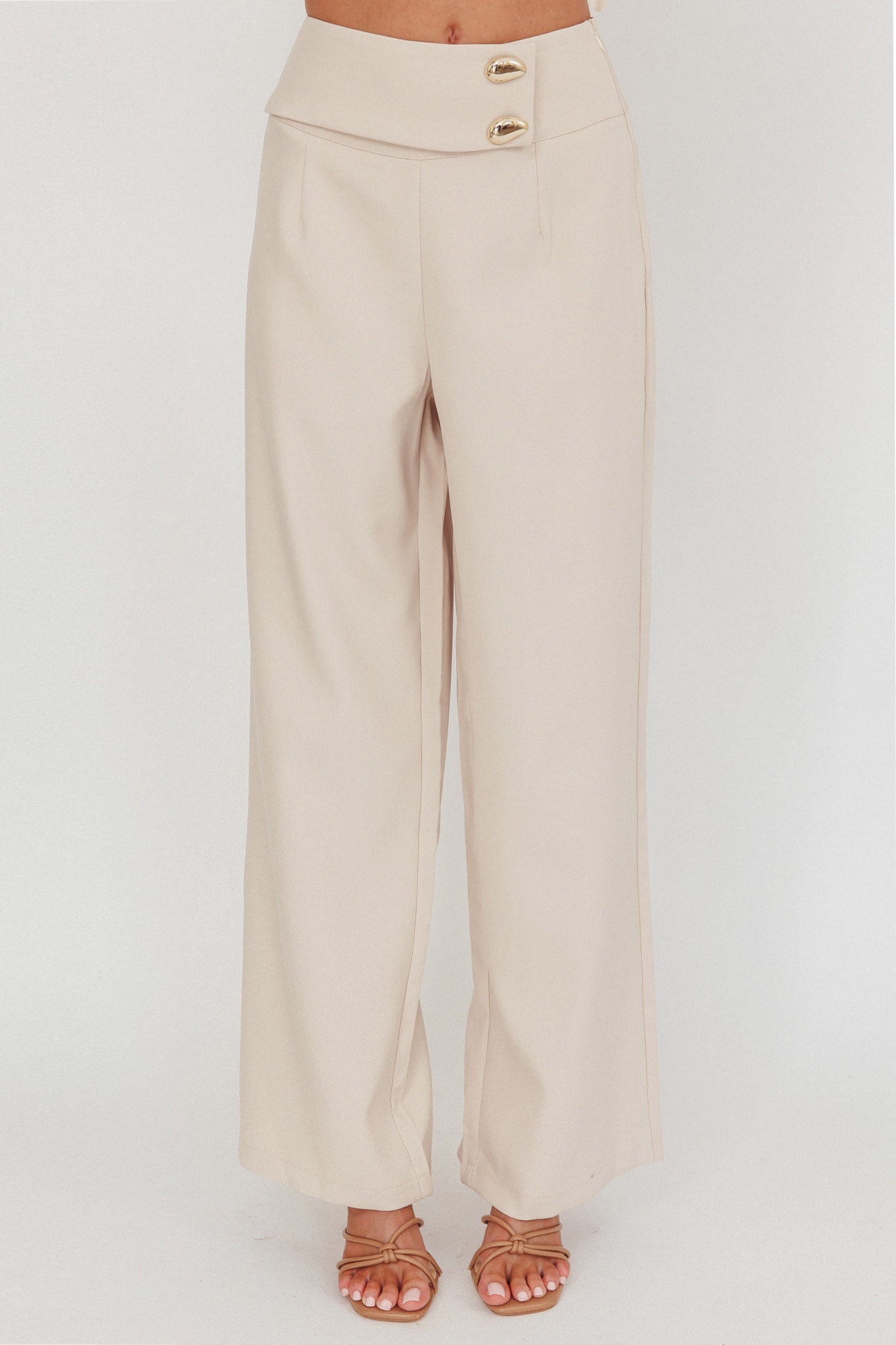 Ishani Hardware Decoration Pants Beige