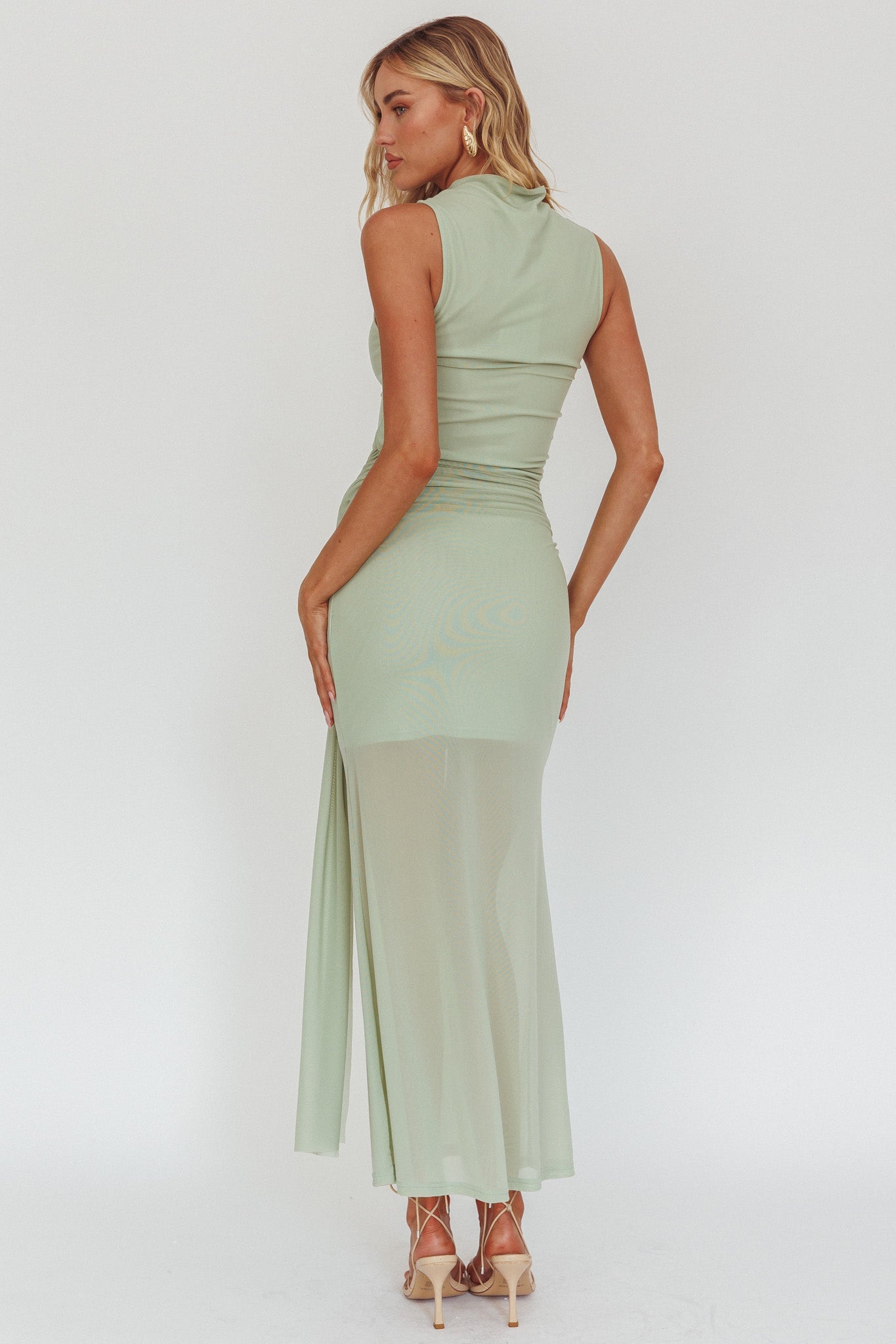 Girl's Night Waist Sash Maxi Dress Sage