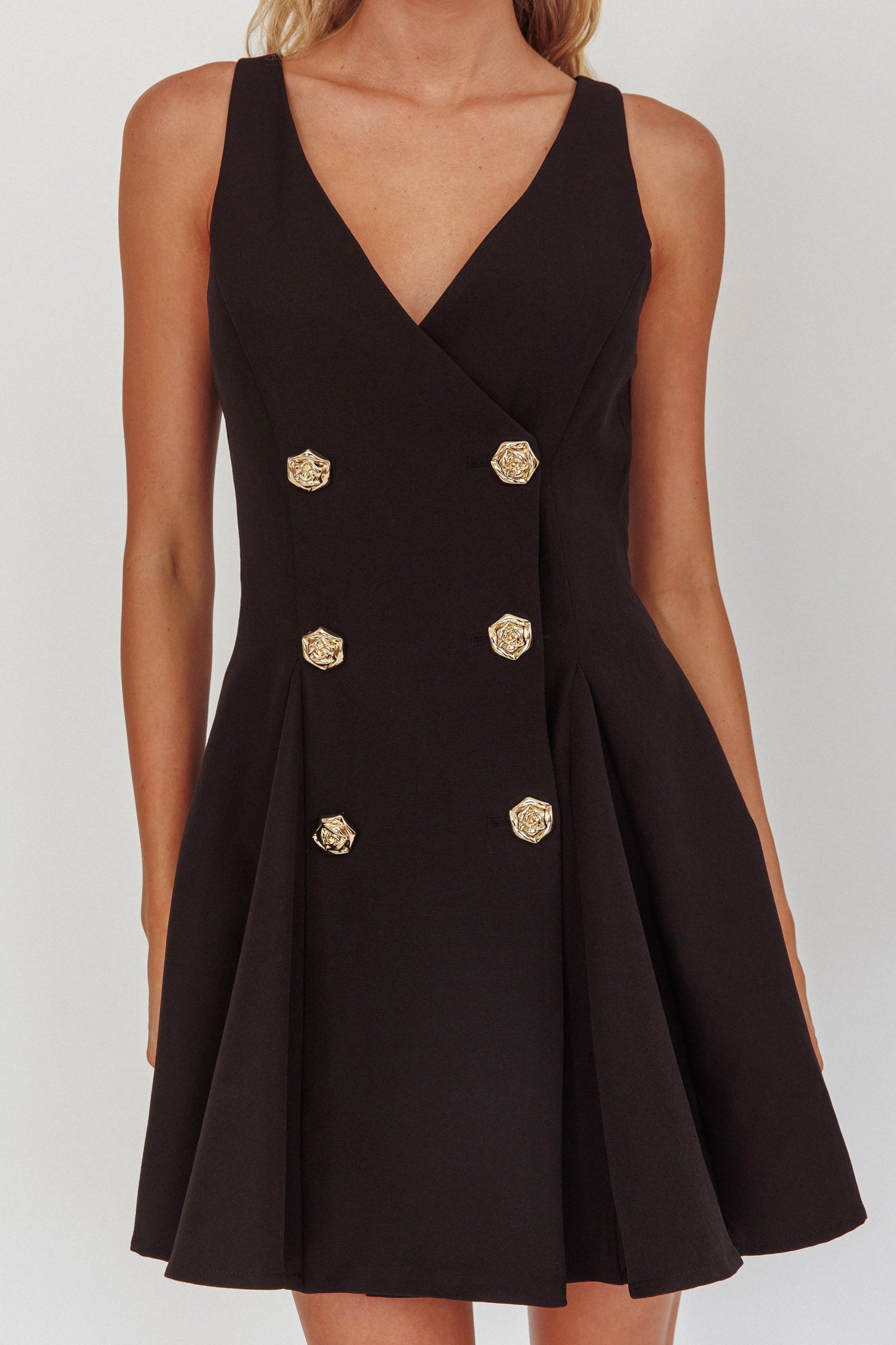 Tiana Double Breasted Mini Dress Black