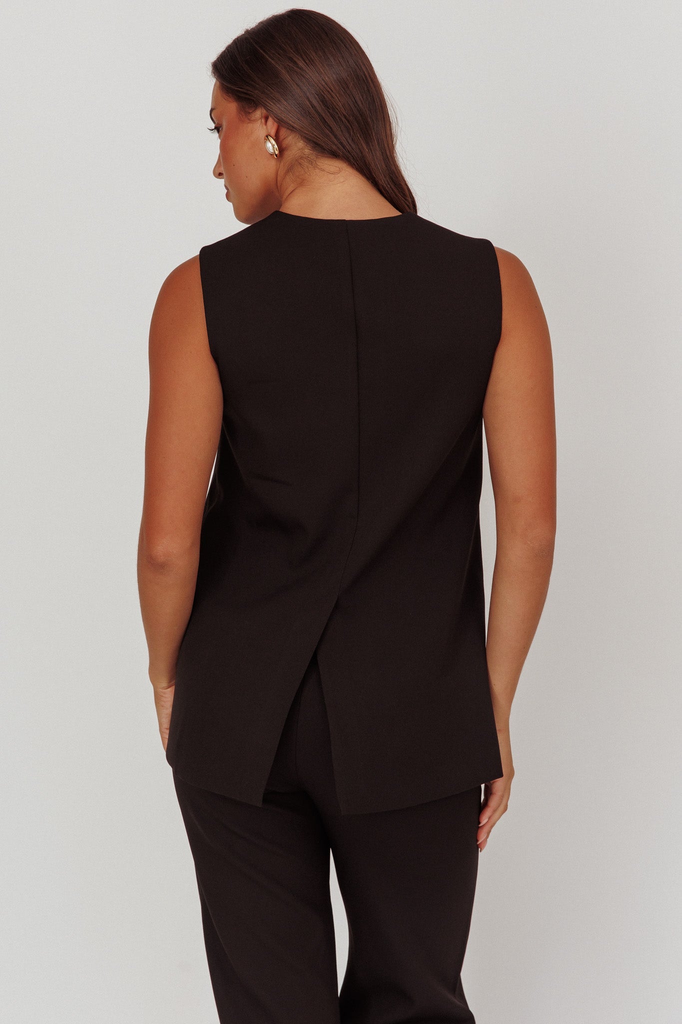 Fair Play Sleeveless Vest Top Black
