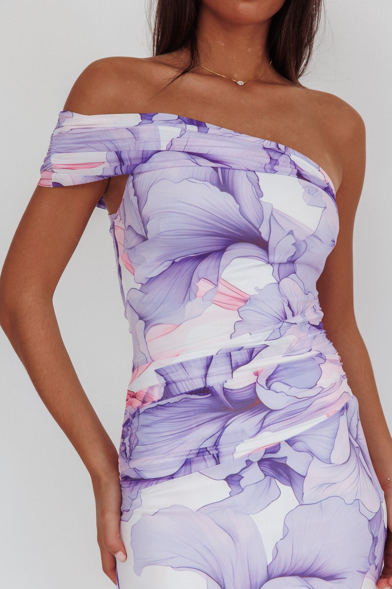 Gala One-Shoulder Maxi Dress Orchid Lilac