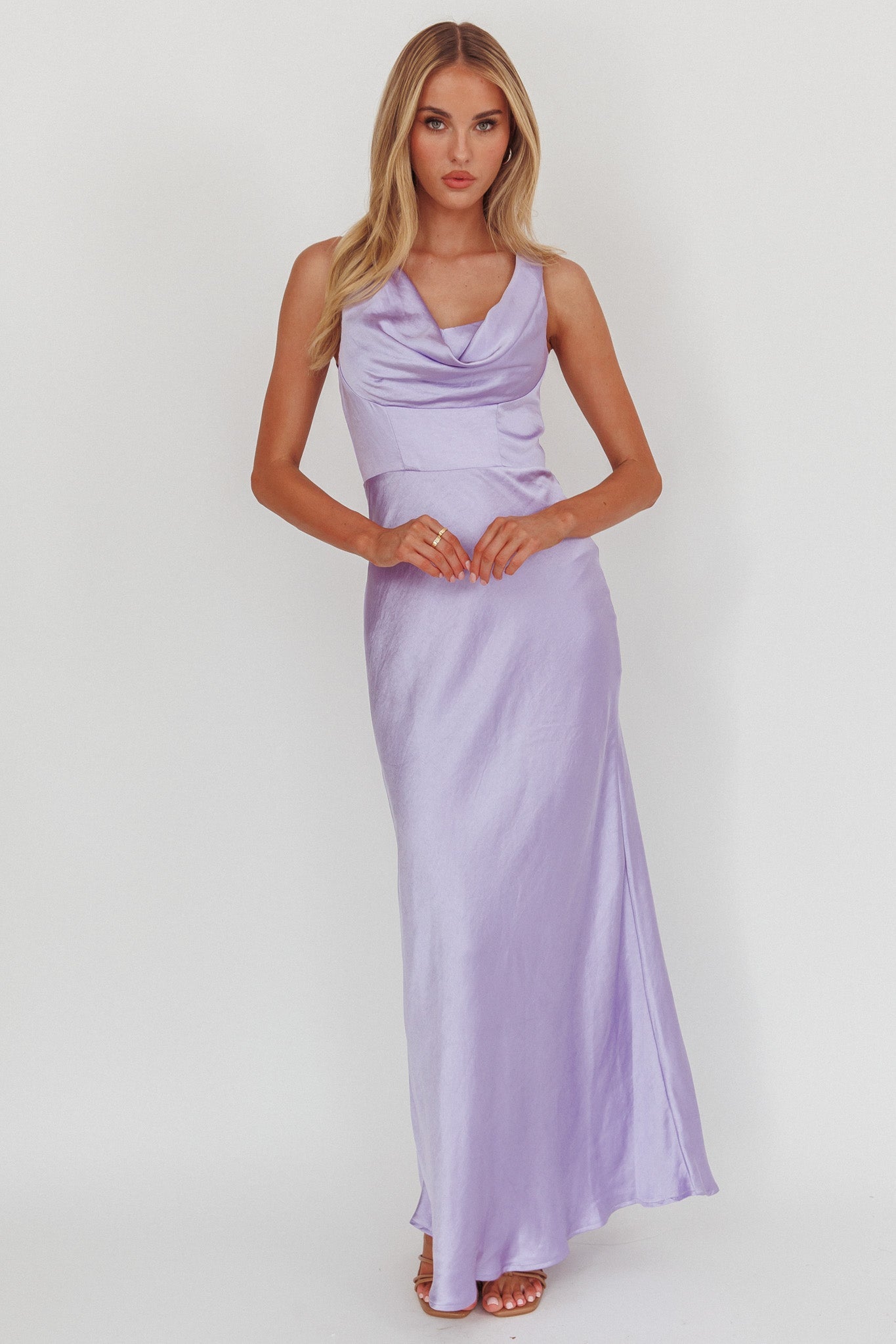 Lainy Cowl Bust Maxi Dress Lilac