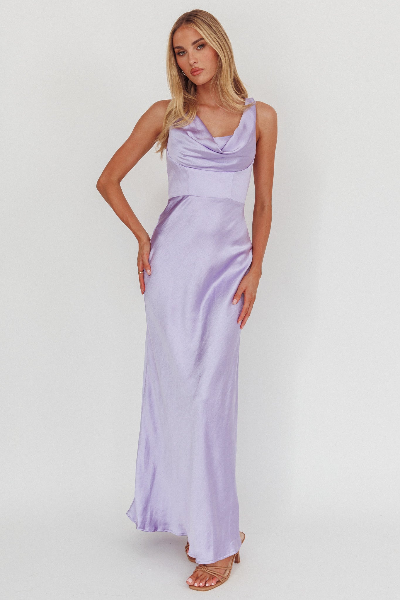 Lainy Cowl Bust Maxi Dress Lilac