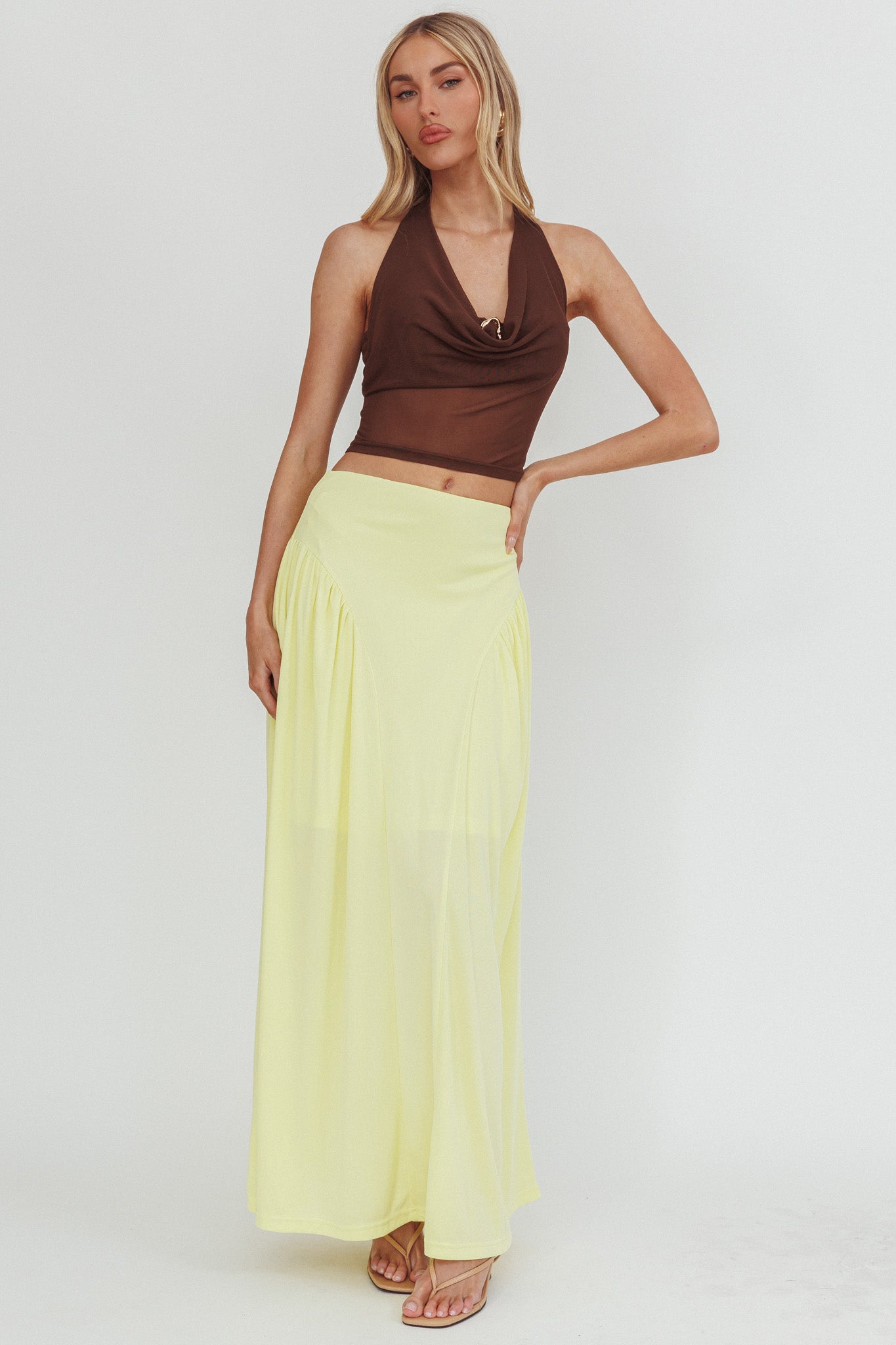 Daysun Gathered Panel Maxi Skirt Butter