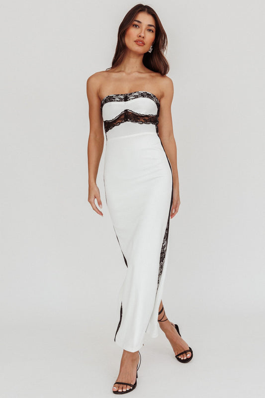 Tenika Strapless Bodycon Maxi Dress White