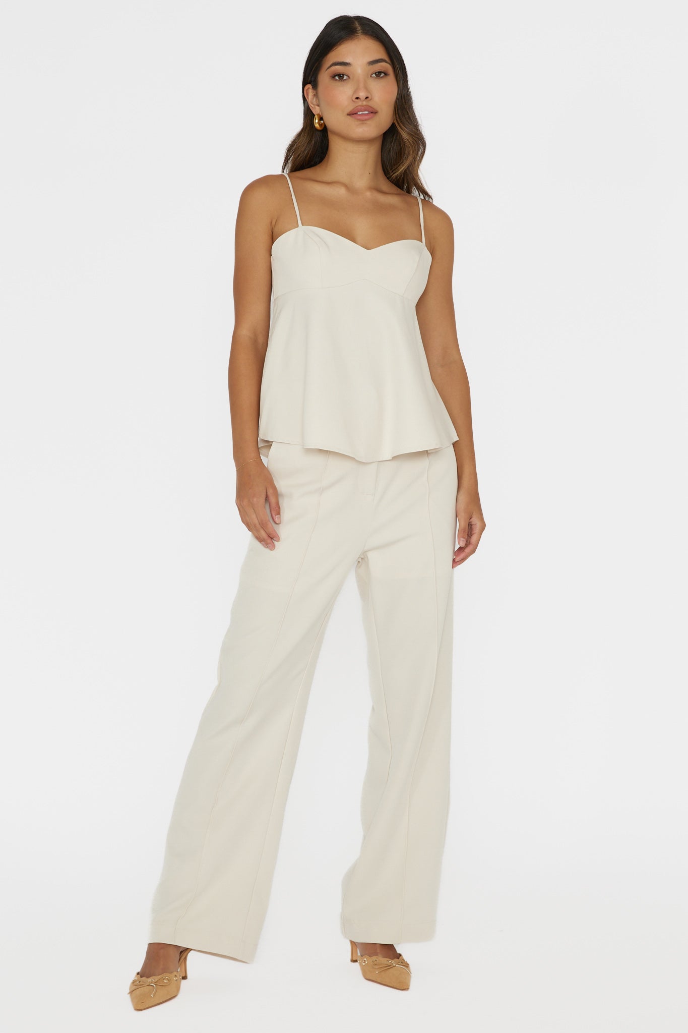 Mistie Pintuck Pants Bone