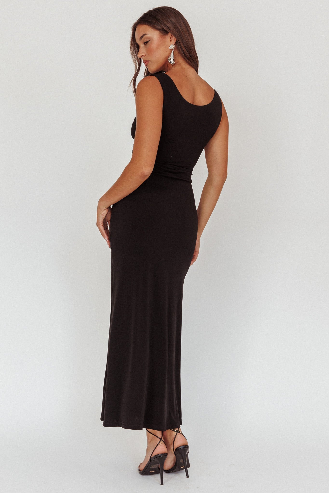 Costa Cut-Out Waist Maxi Dress Black