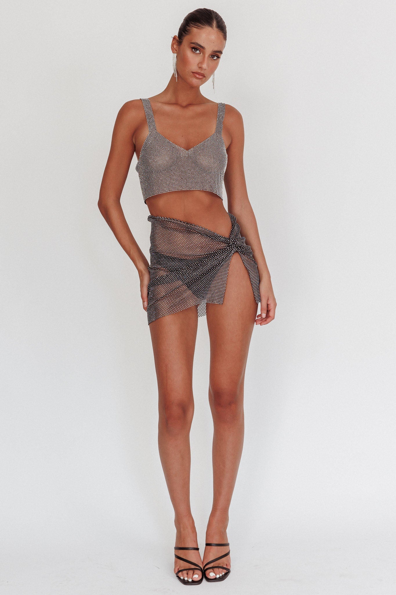 Lumina Diamante Crop Top Black