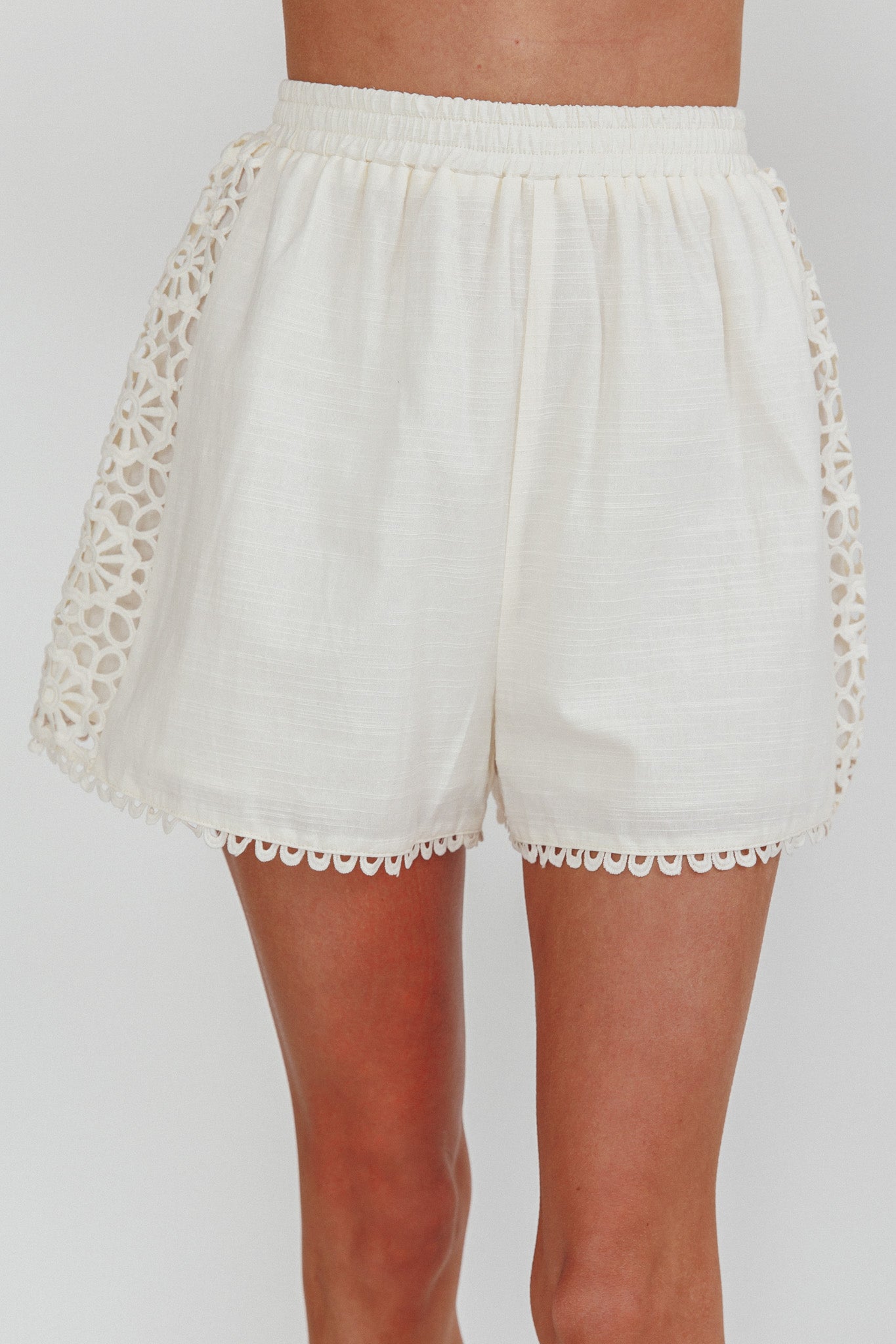 Baybreeze Lace Applique Shorts White