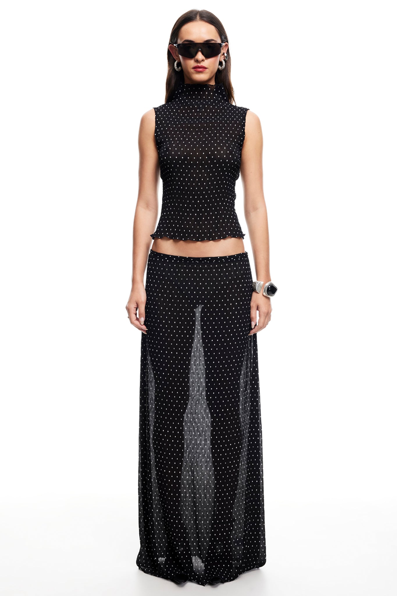 LIONESS Ford Maxi Skirt Onyx Polka