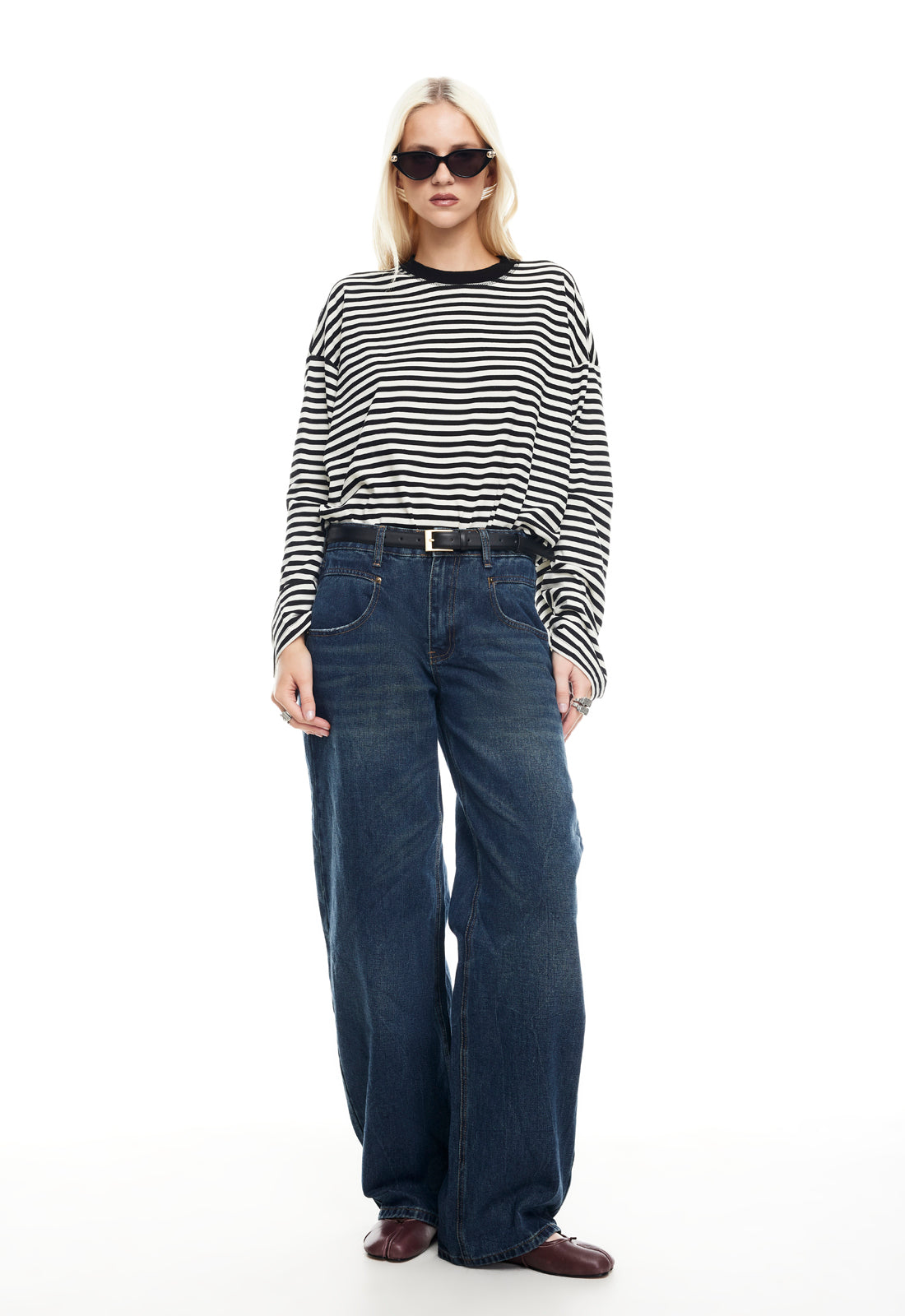 LIONESS Bloom Long Sleeve Onyx Stripe