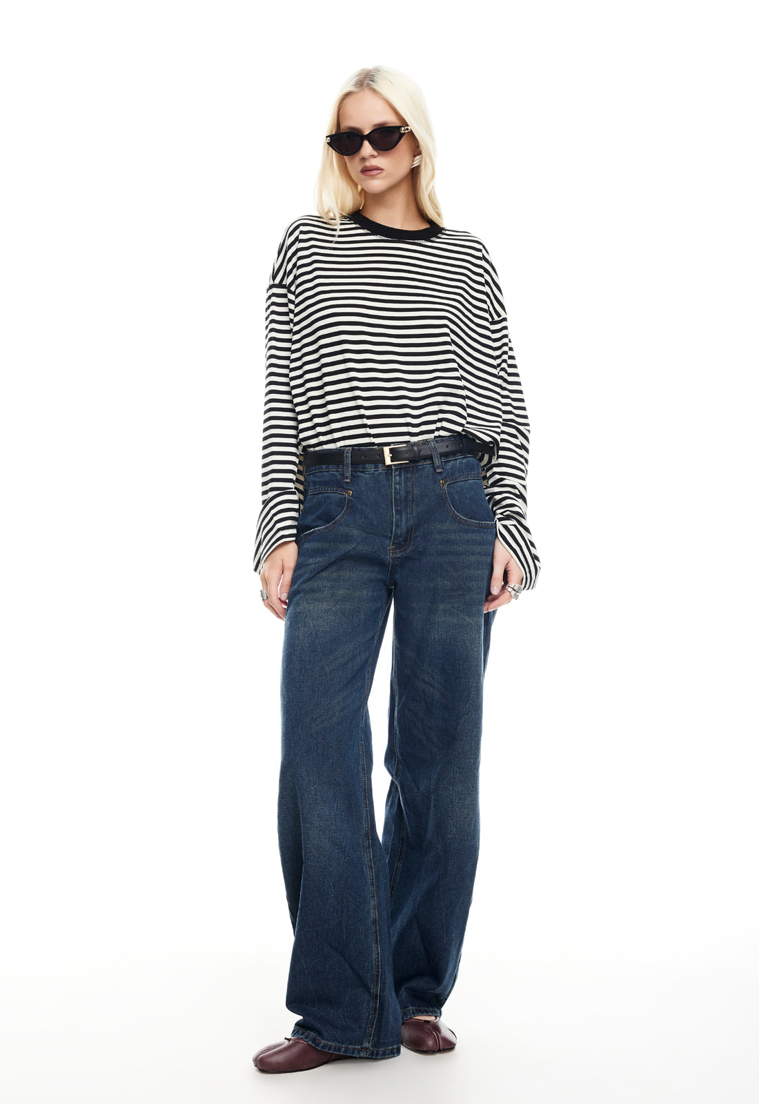 LIONESS Bloom Long Sleeve Onyx Stripe