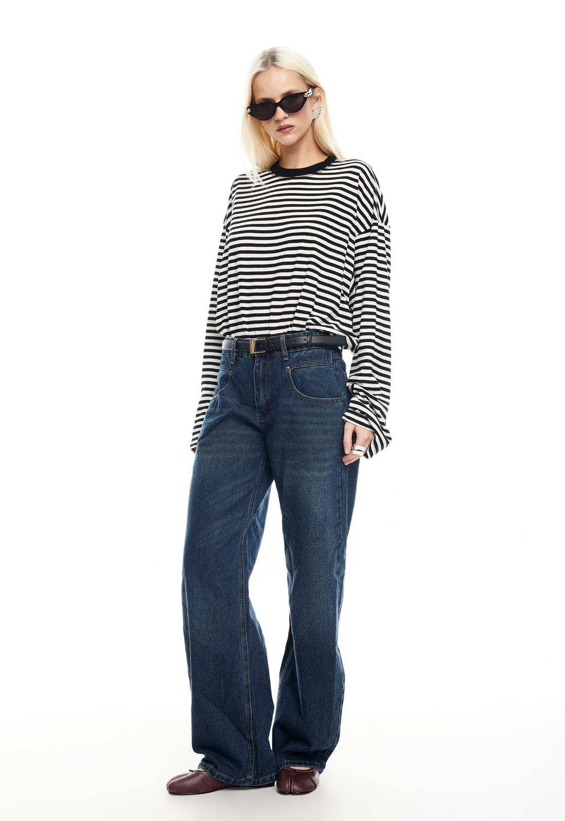 LIONESS Bloom Long Sleeve Onyx Stripe