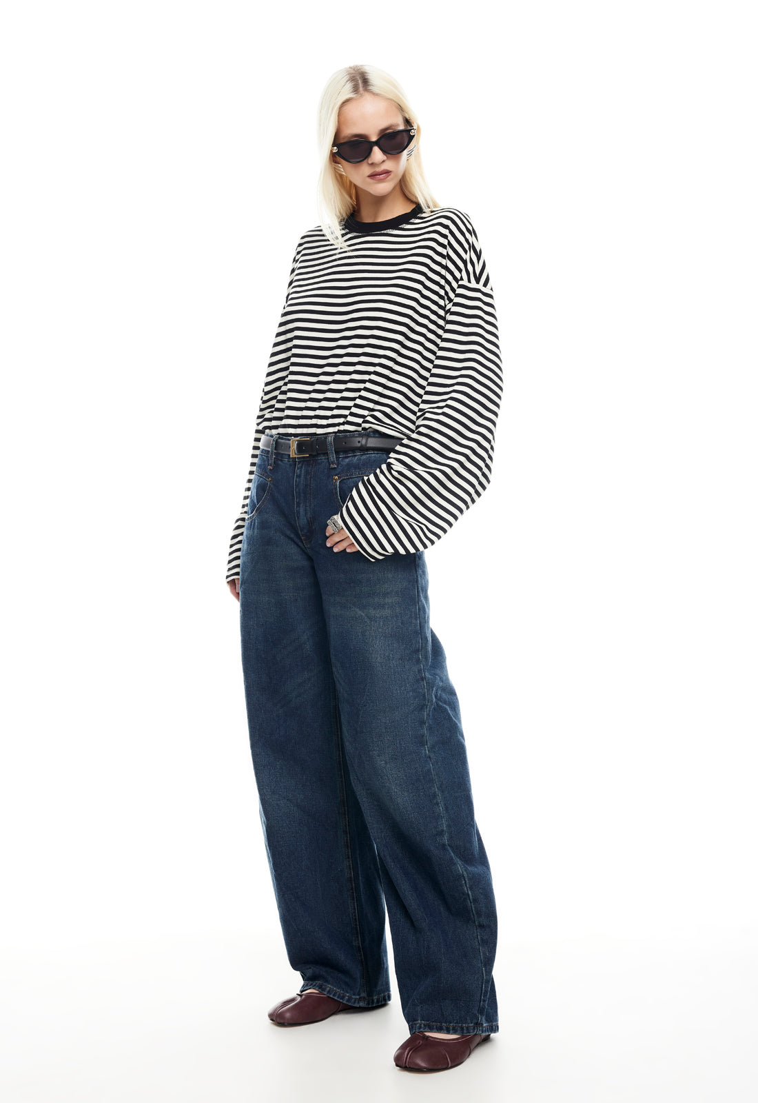 LIONESS Bloom Long Sleeve Onyx Stripe
