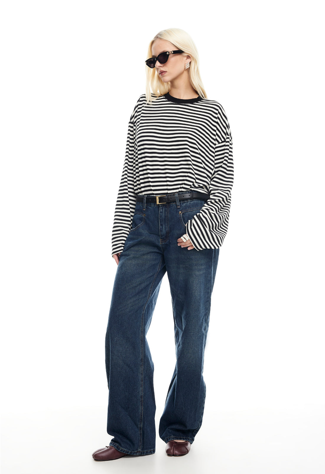 LIONESS Bloom Long Sleeve Onyx Stripe