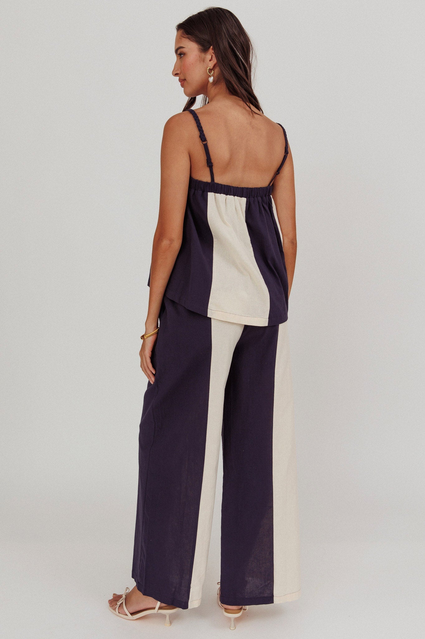 Dream Girl Contrast Wide Leg Pant Midnight