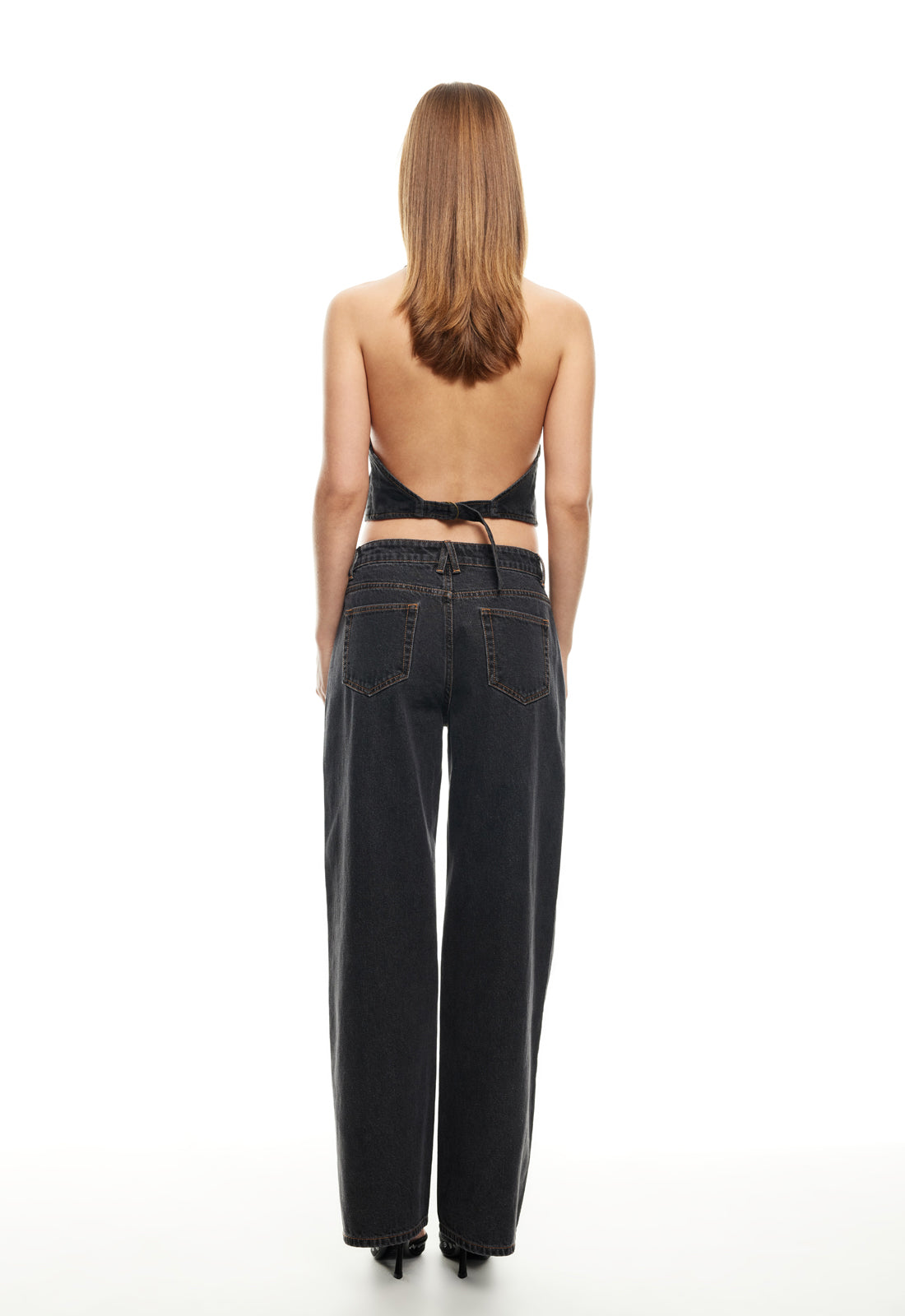 LIONESS Je Suis Halter Top Charcoal