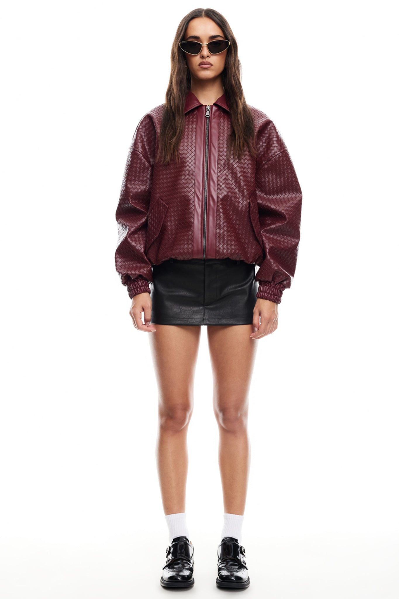 LIONESS Kenny Bomber Jacket Burgundy