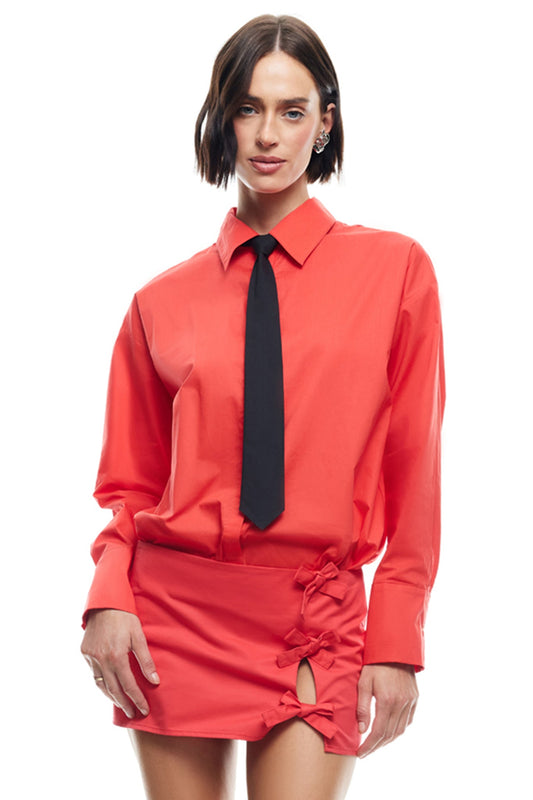 LIONESS Valentino Tie Shirt Crimson