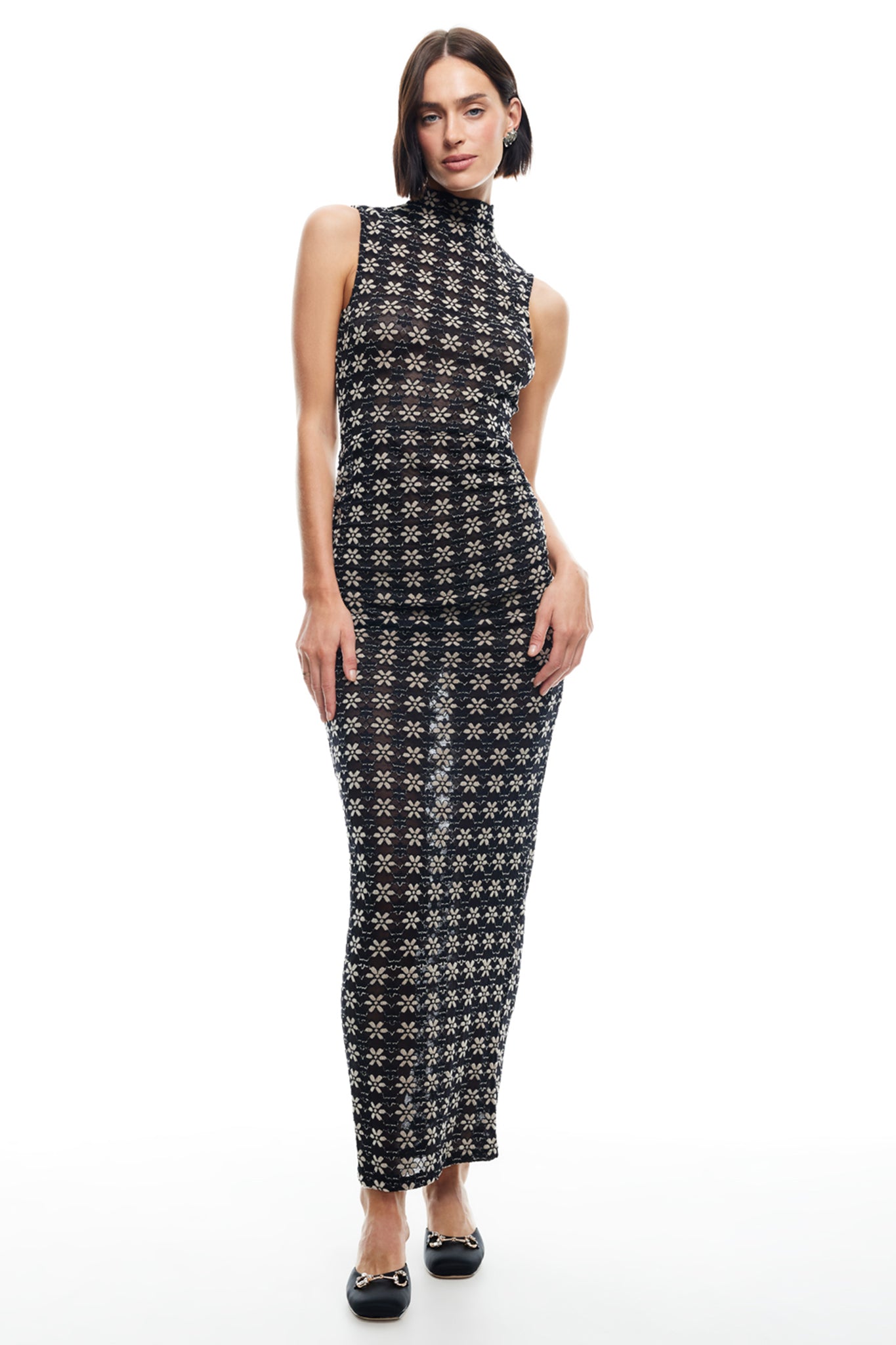 LIONESS Elle Maxi Dress 70's Onyx