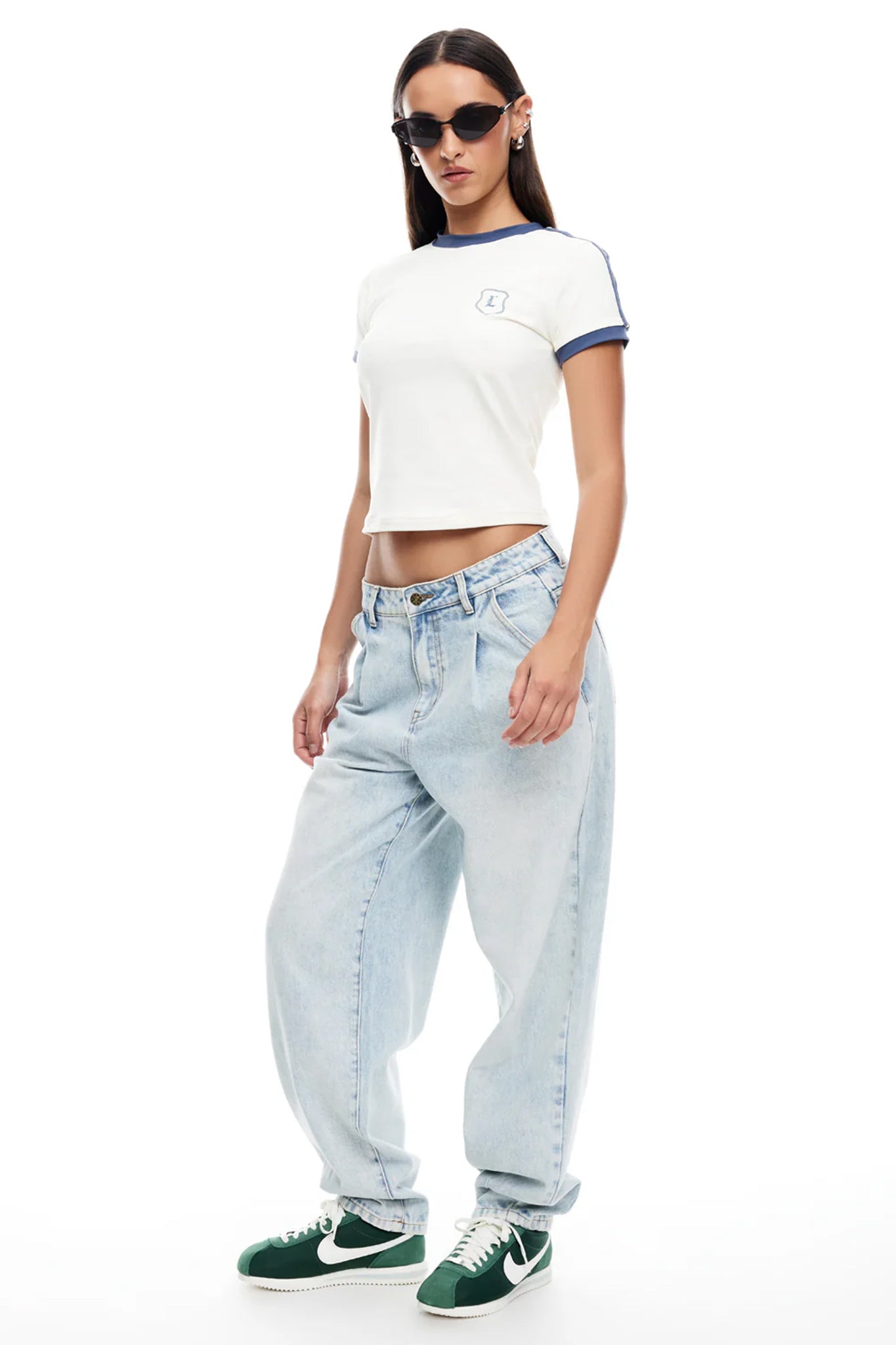 LIONESS On My Way Denim Jeans Light Denim