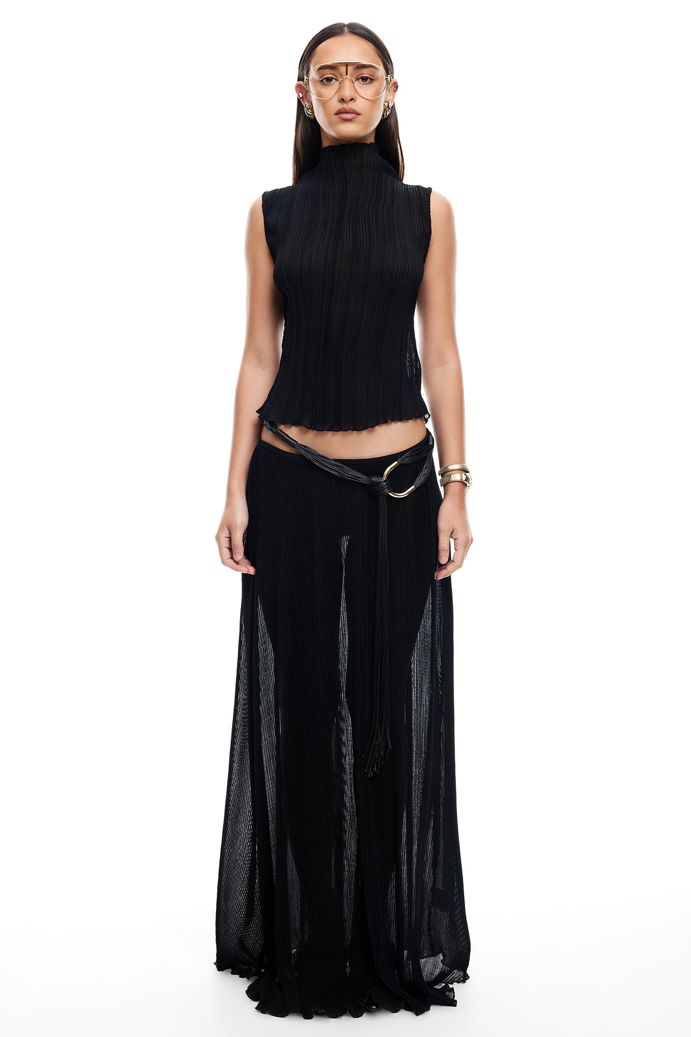 LIONESS Ford Maxi Skirt Onyx