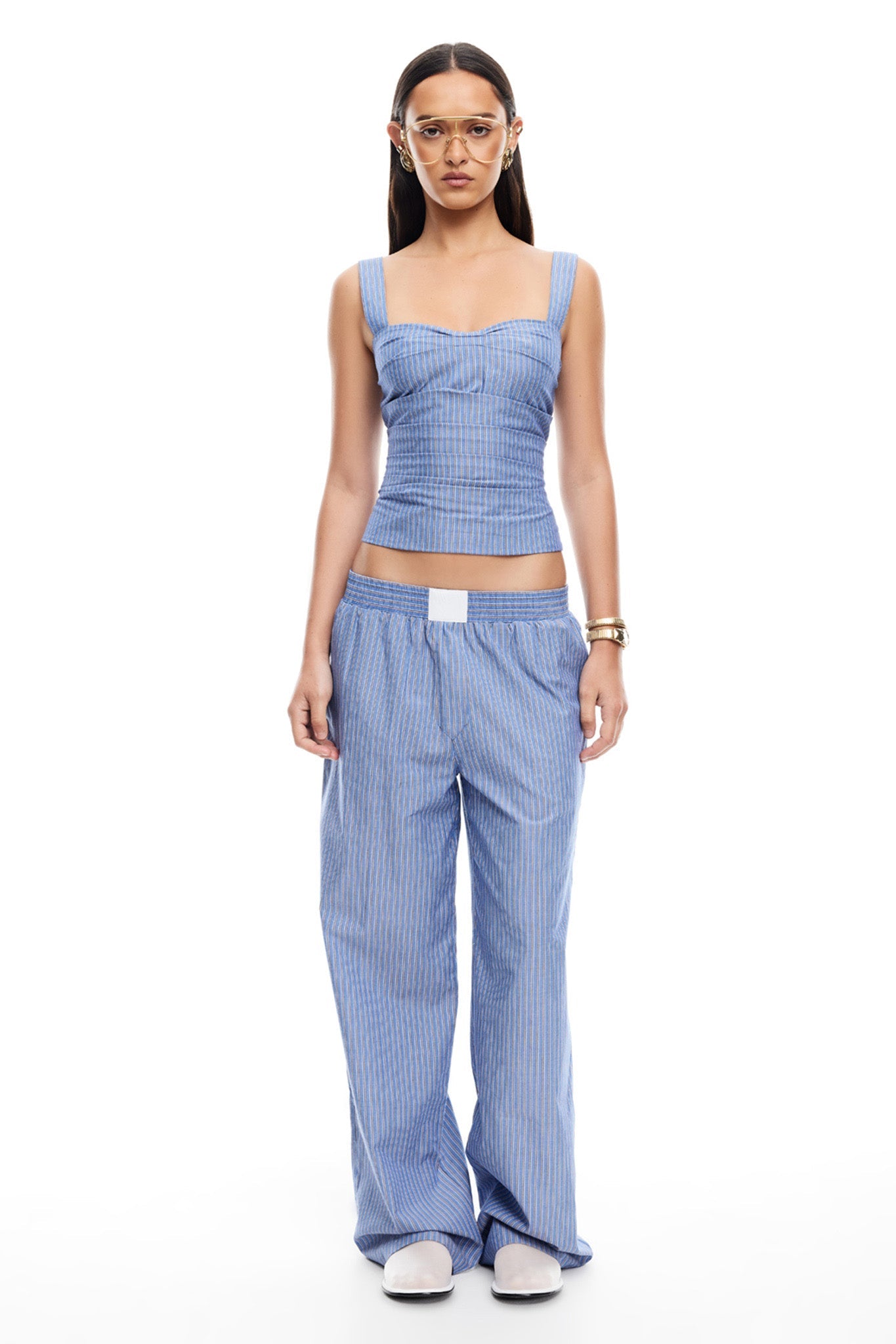 LIONESS Cobain Pants Navy Stripe