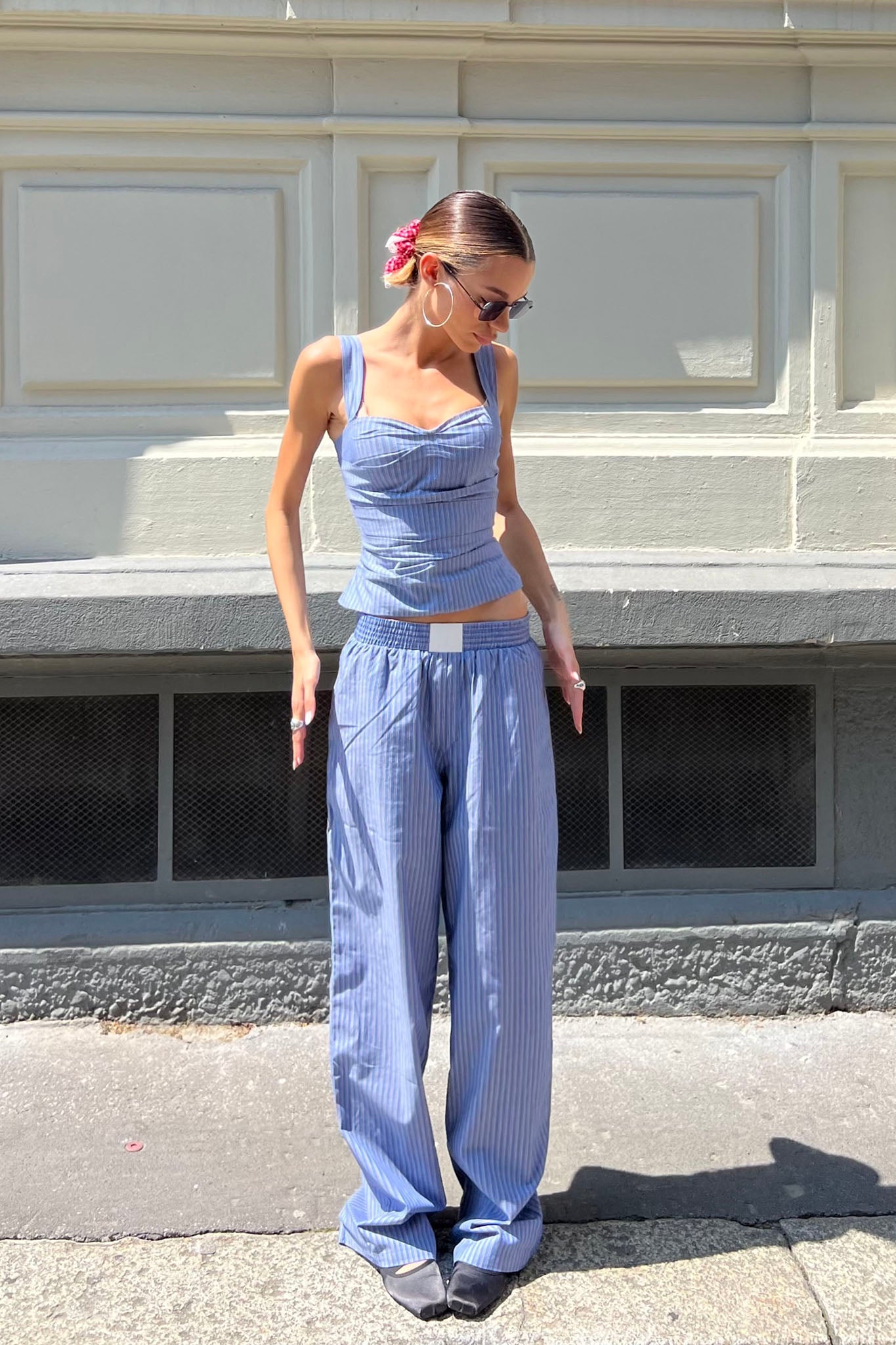 LIONESS Cobain Pants Navy Stripe