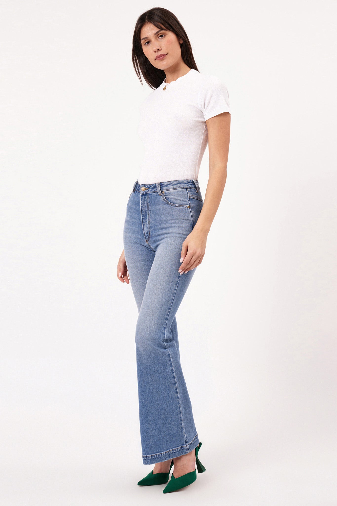 ROLLA'S Eastcoast Flare Ankle Jeans Mid Vintage Blue