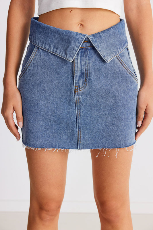 SNDYS Eve Denim Skirt Blue