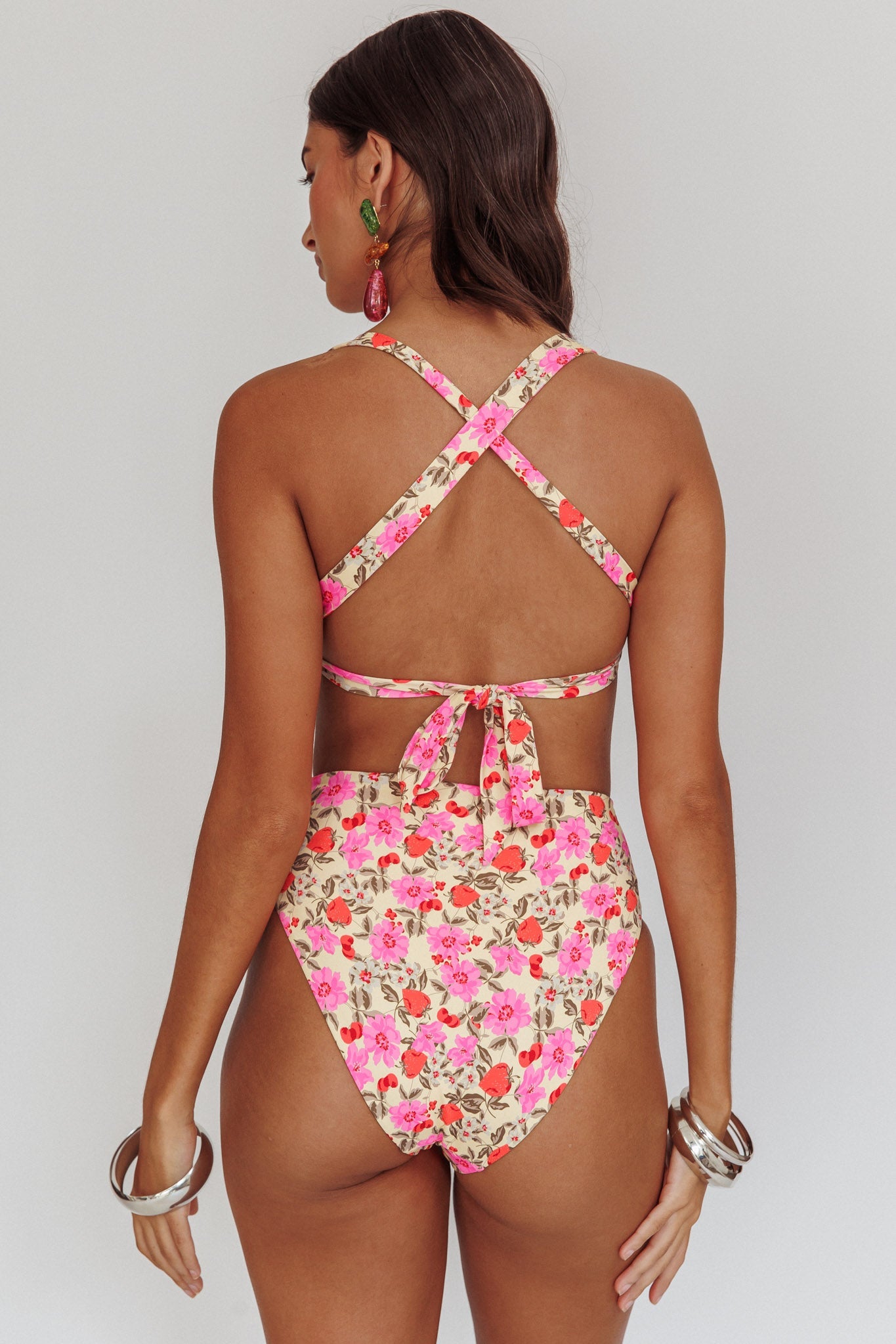 Harmonia High Waist Bikini Bottom Yellow Floral