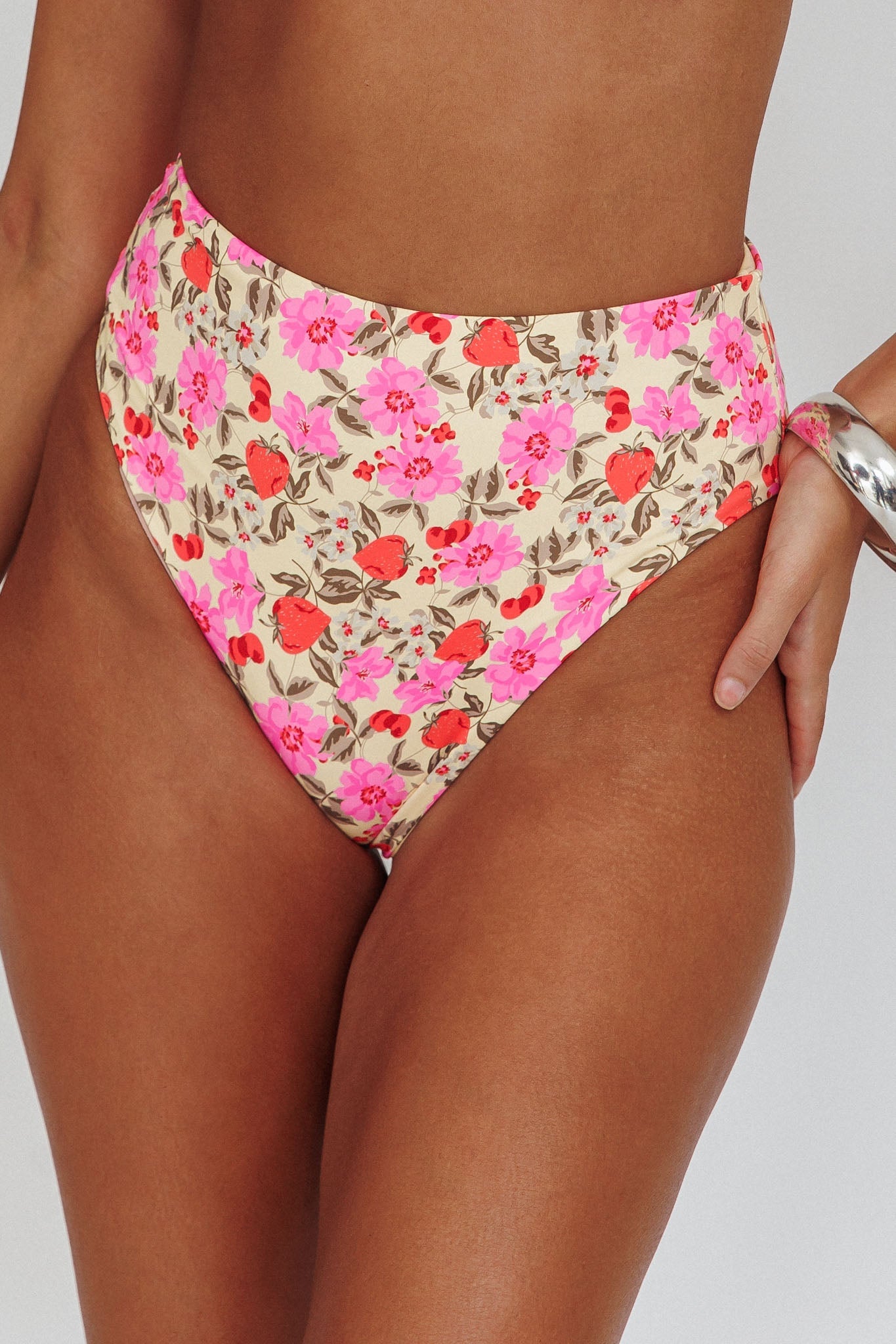 Harmonia High Waist Bikini Bottom Yellow Floral