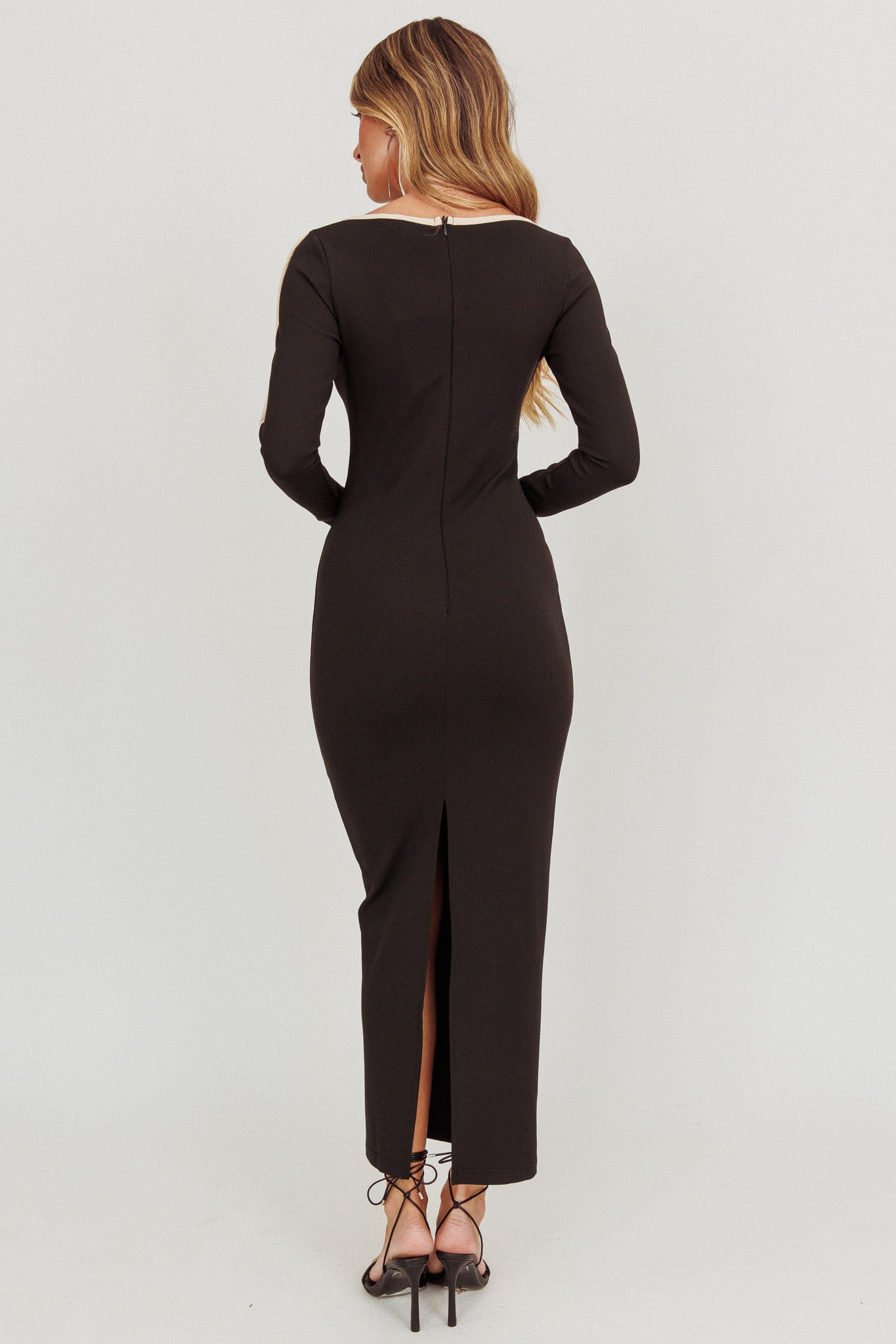 Moonglade Long Sleeve Bodycon Maxi Dress Black