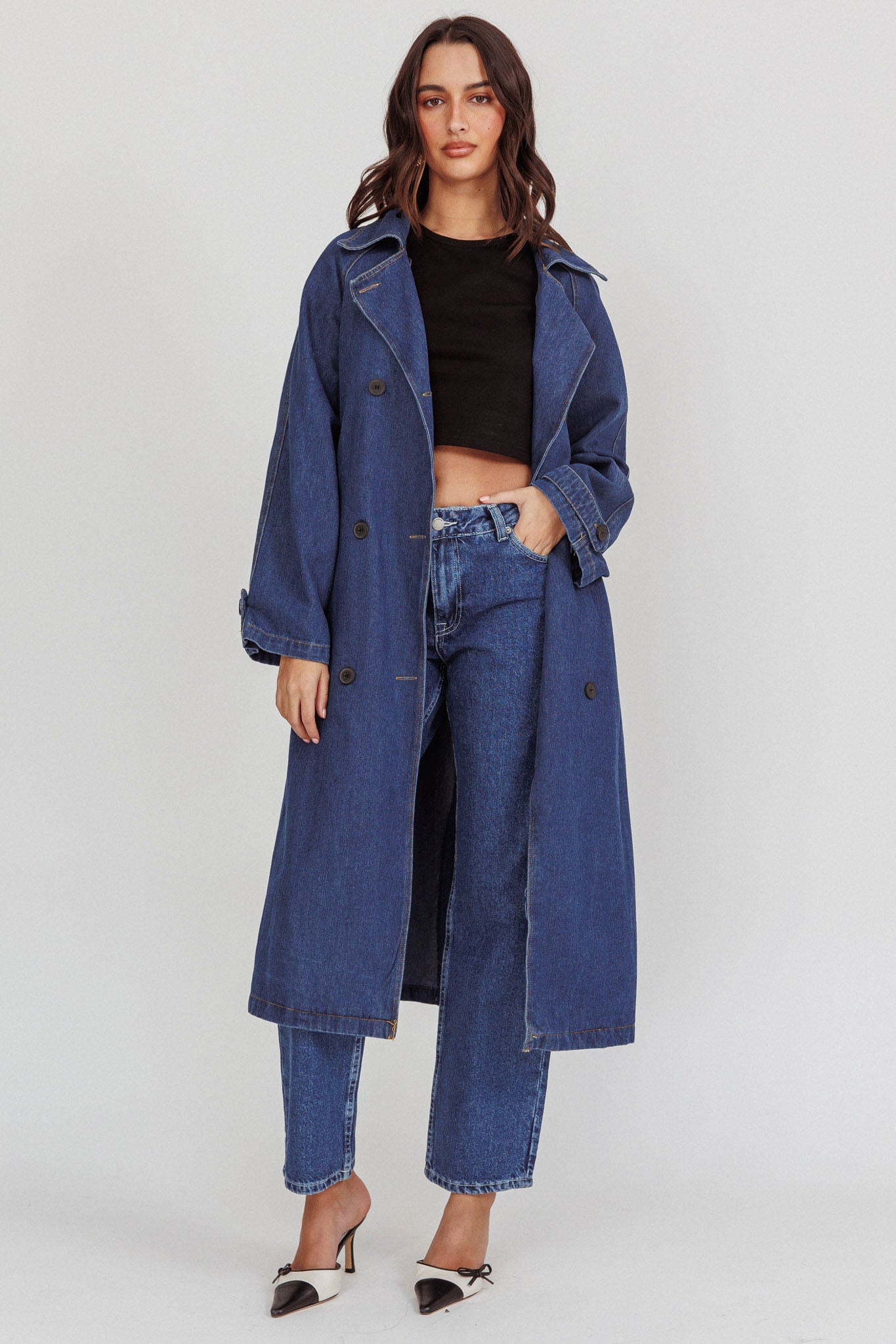 Nightshade Double Breasted Coat Denim
