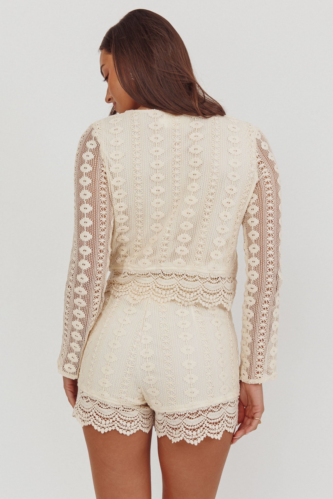 Perrine Lace Shorts Oat