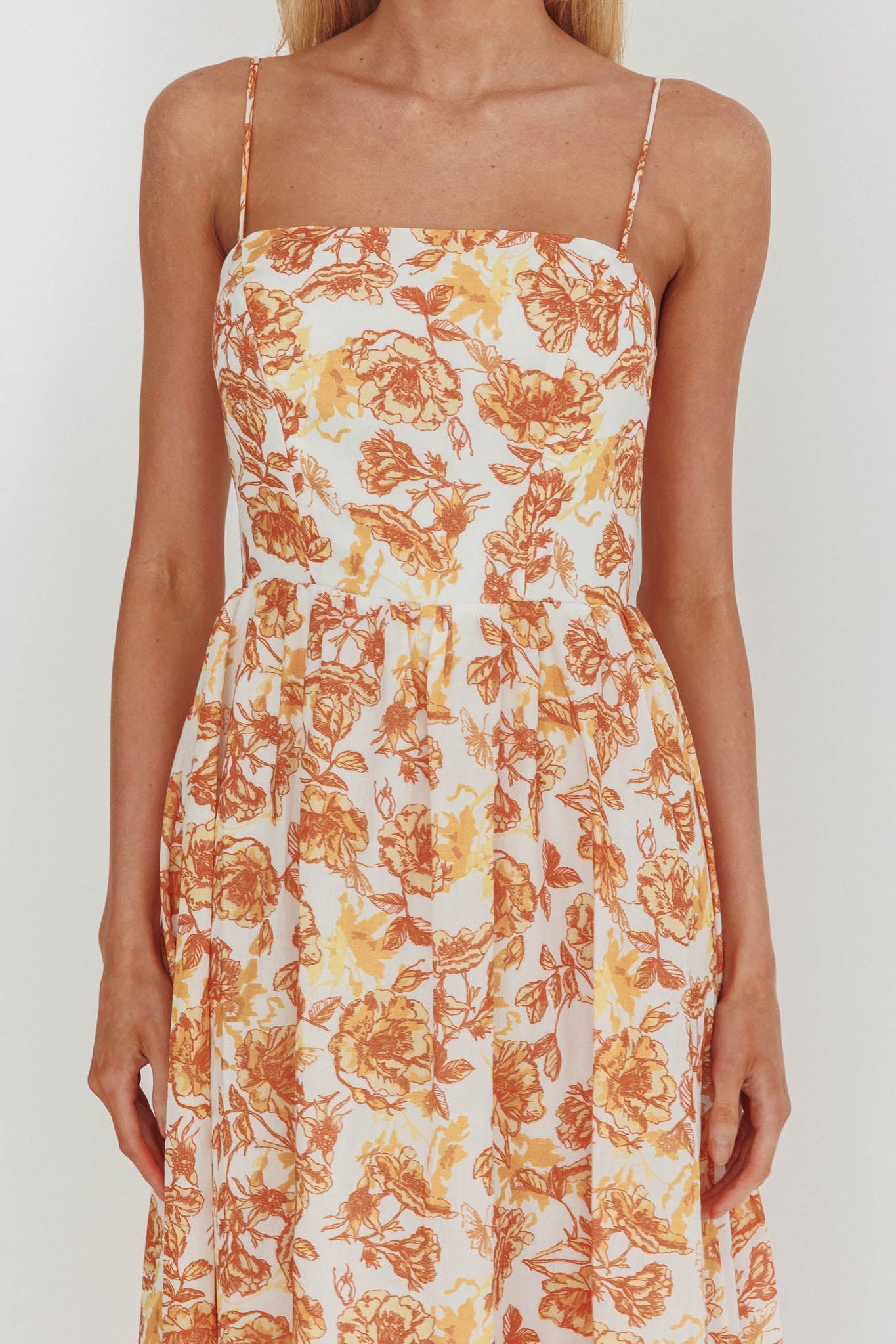 Wild Card Cami Strap Maxi Dress Floral Yellow