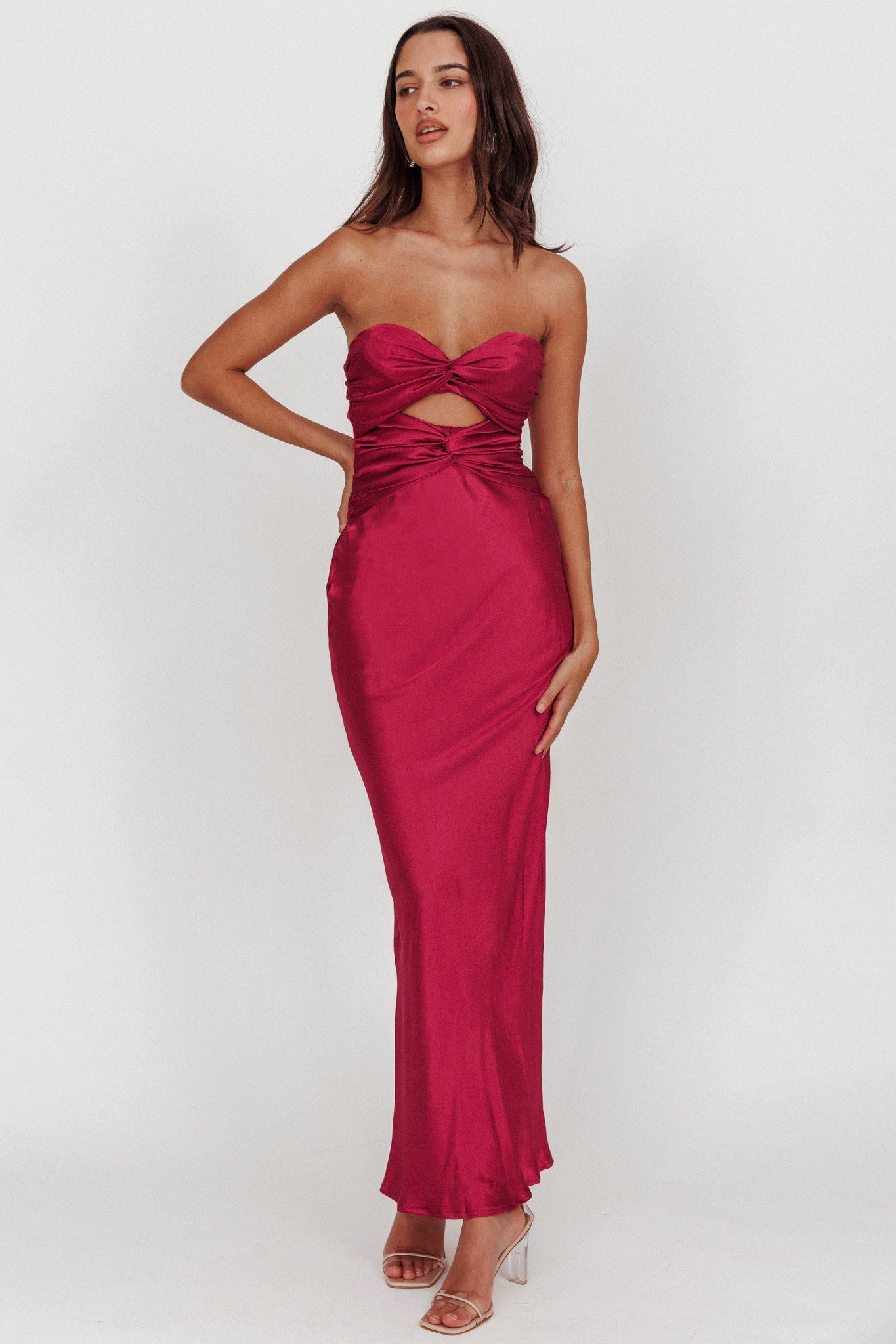 Good Impression Double Twist Maxi Dress Plum