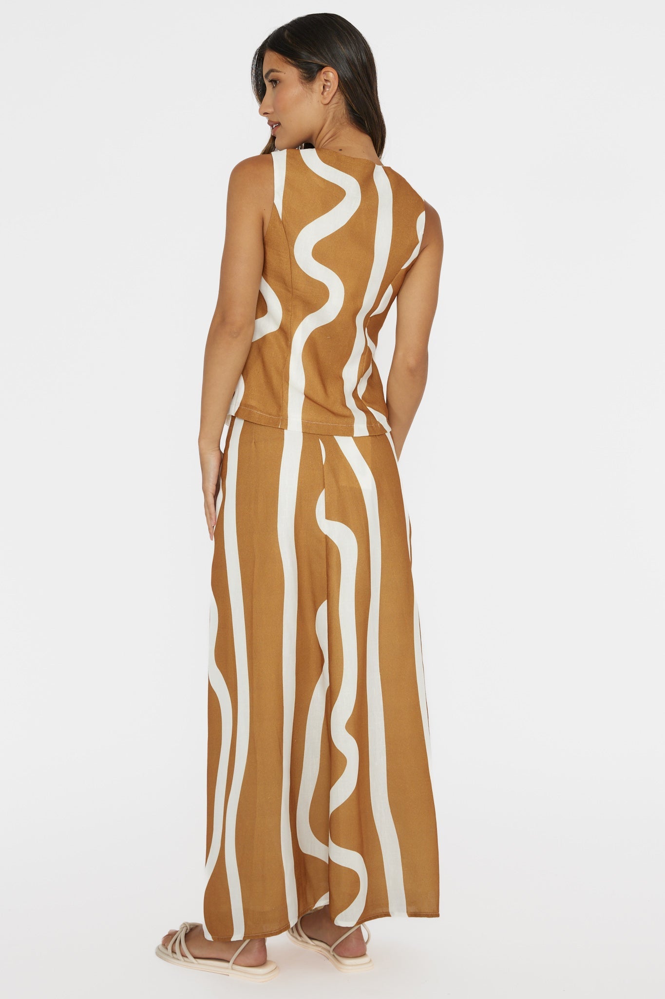 Meet Me There Maxi Skirt Abstract Tan