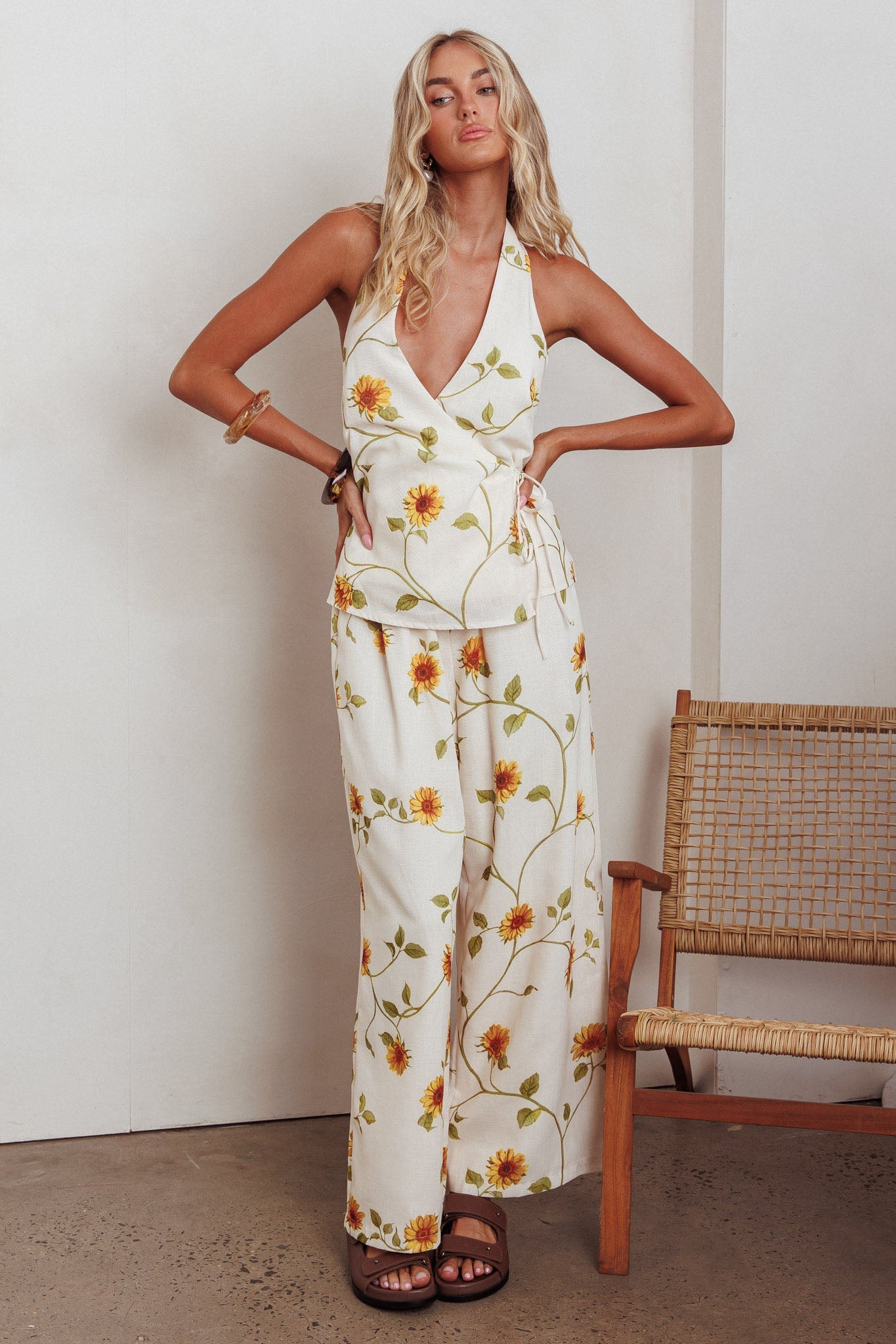 Sway Drawstring Pants Sunflower