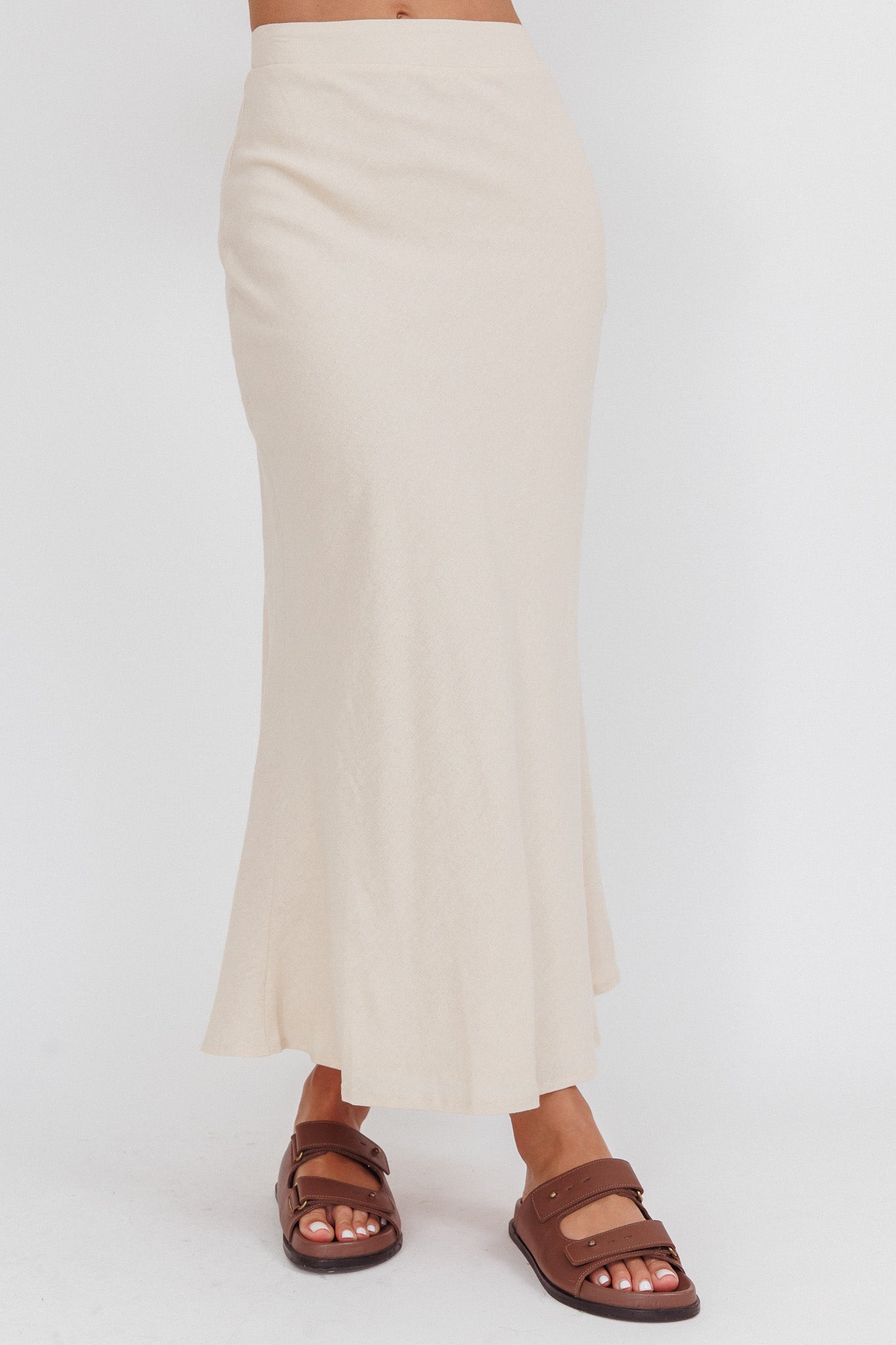 Post It Mid-Rise Maxi Skirt Cream