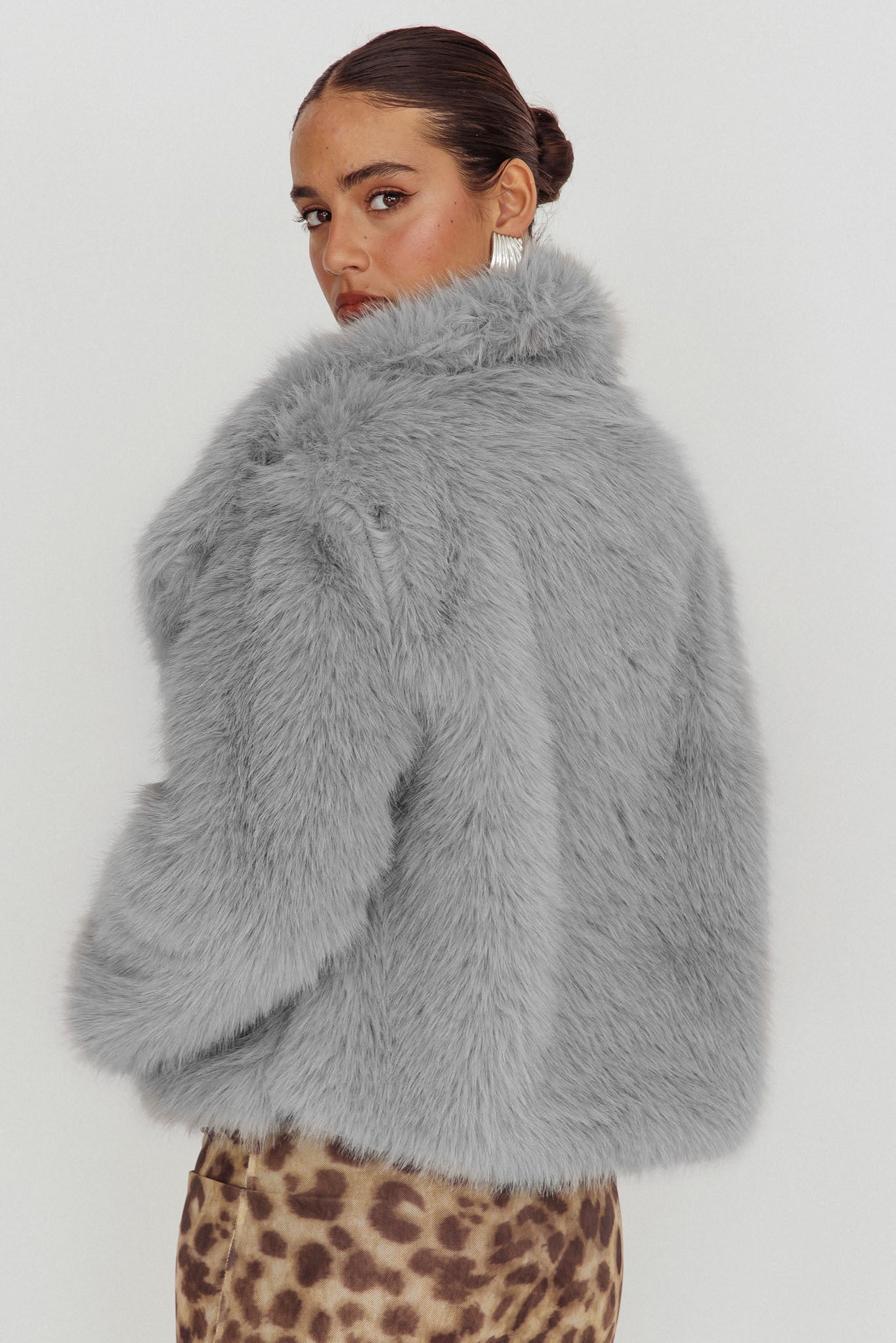 Copenhagen Oversized Lapel Fur Jacket Cream