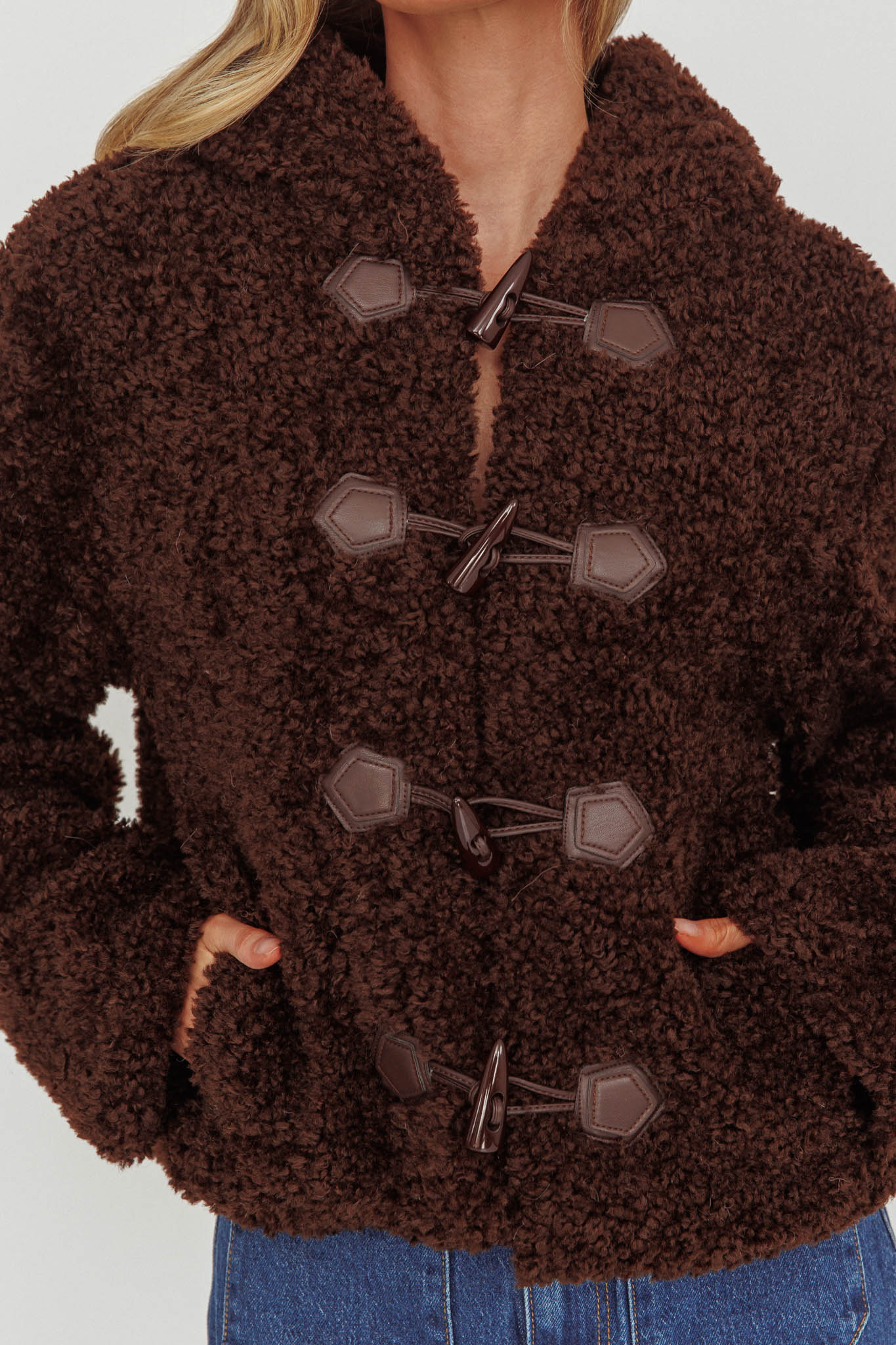 Elaris Hooded Toggle Jacket Brown