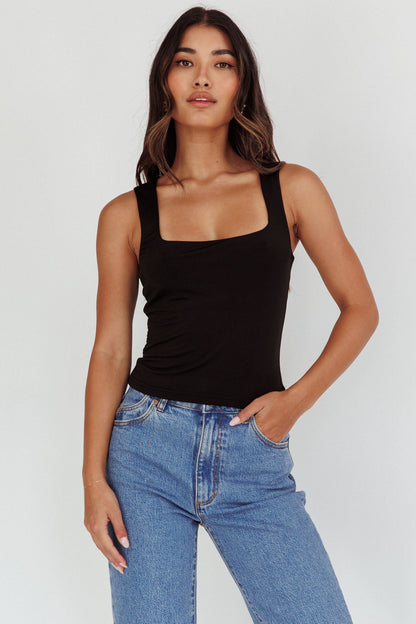 Tabatha U-Neckline Top Black