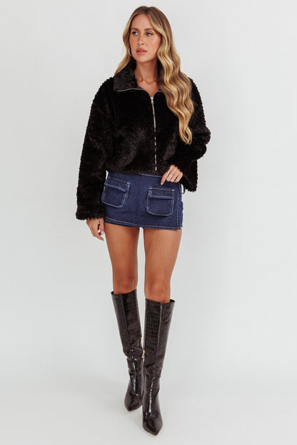 Margeaux Faux Fur Jacket Black
