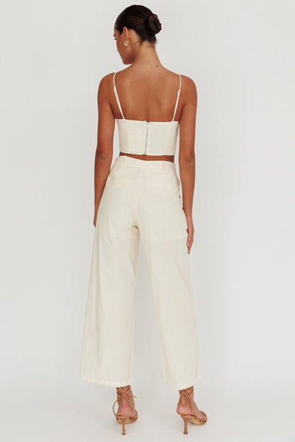 Breathless Wide Leg Pant Oat