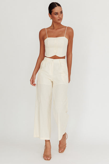 Breathless Wide Leg Pant Oat