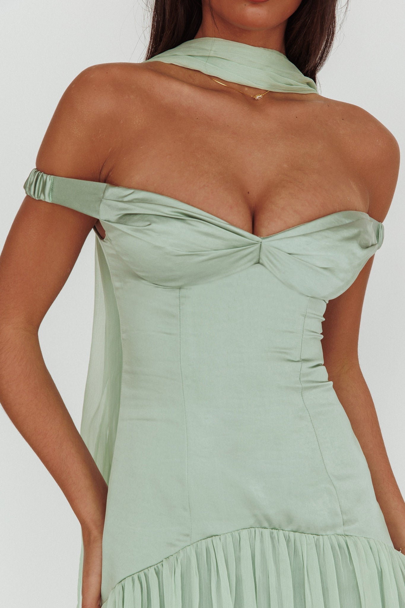 Kaycee Drop Waist Maxi Dress Sage