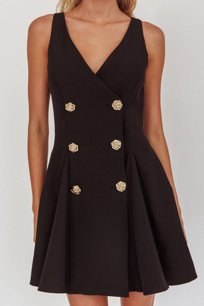 Tiana Double Breasted Mini Dress Black